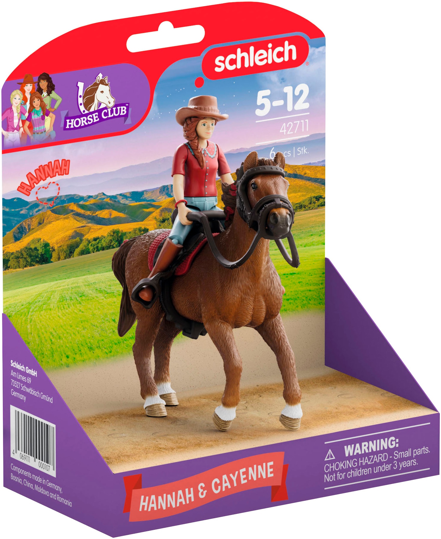 Schleich® Spielfigur »HORSE CLUB, Hannah & Cayenne  (42711)« Made in Europe