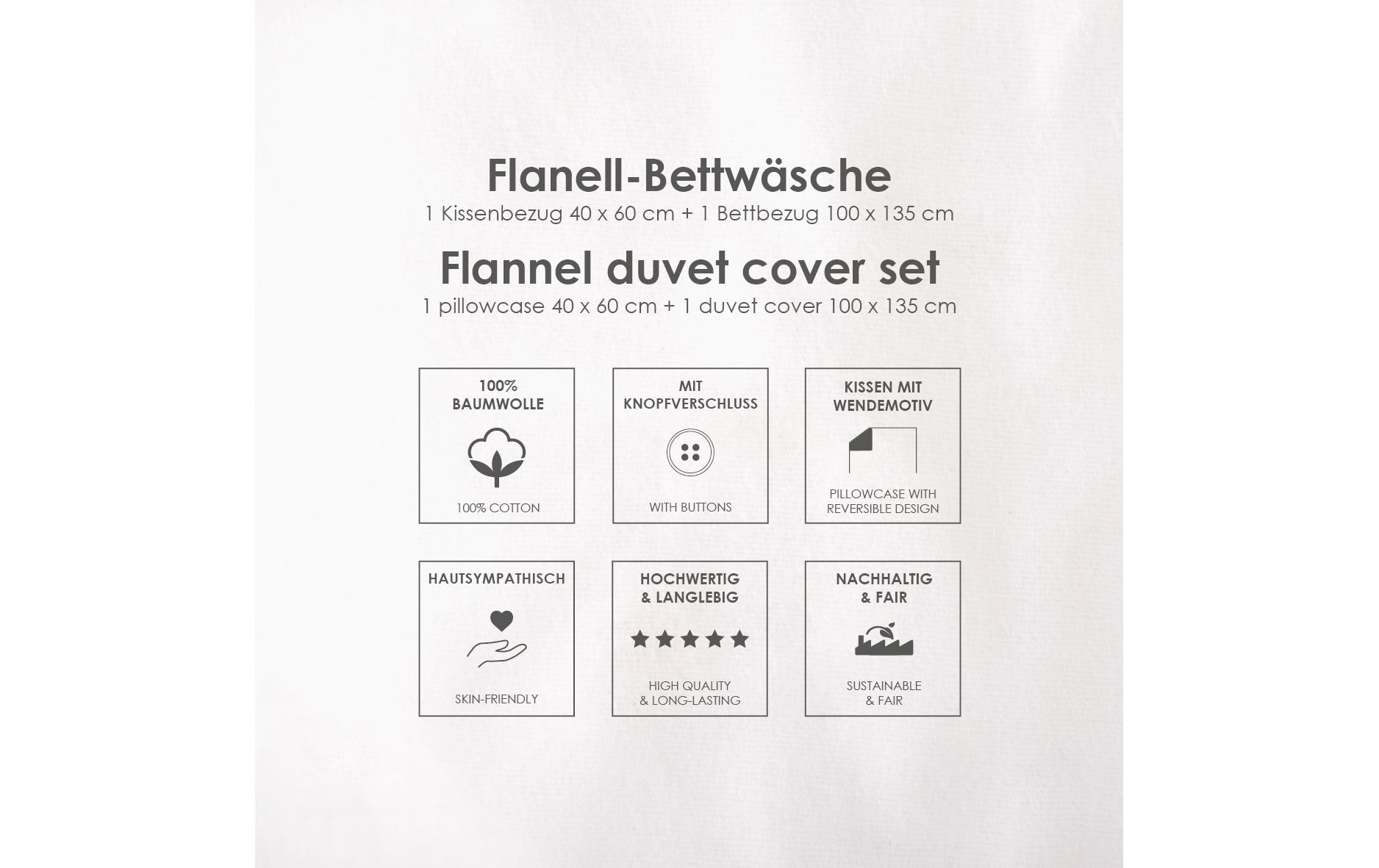 Herding Linge de lit pour enfants »BabyBest Elephant« 2 Flanellbettwäsche