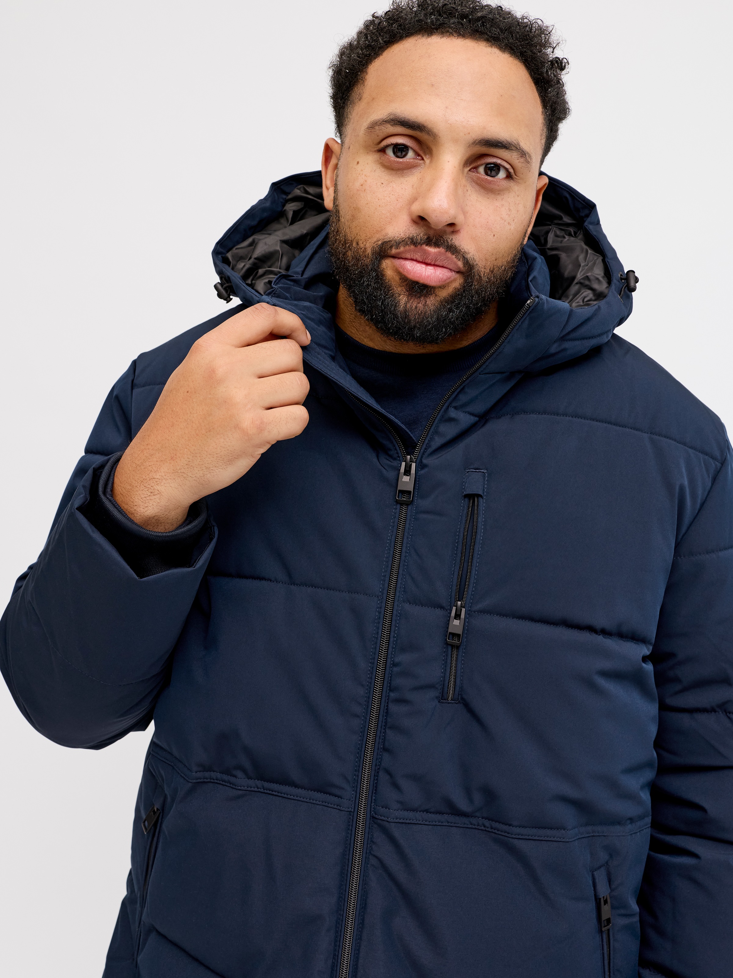 Jack & Jones PlusSize Steppjacke »JJEOWEN PUFFER SN PLS« mit Kapuze