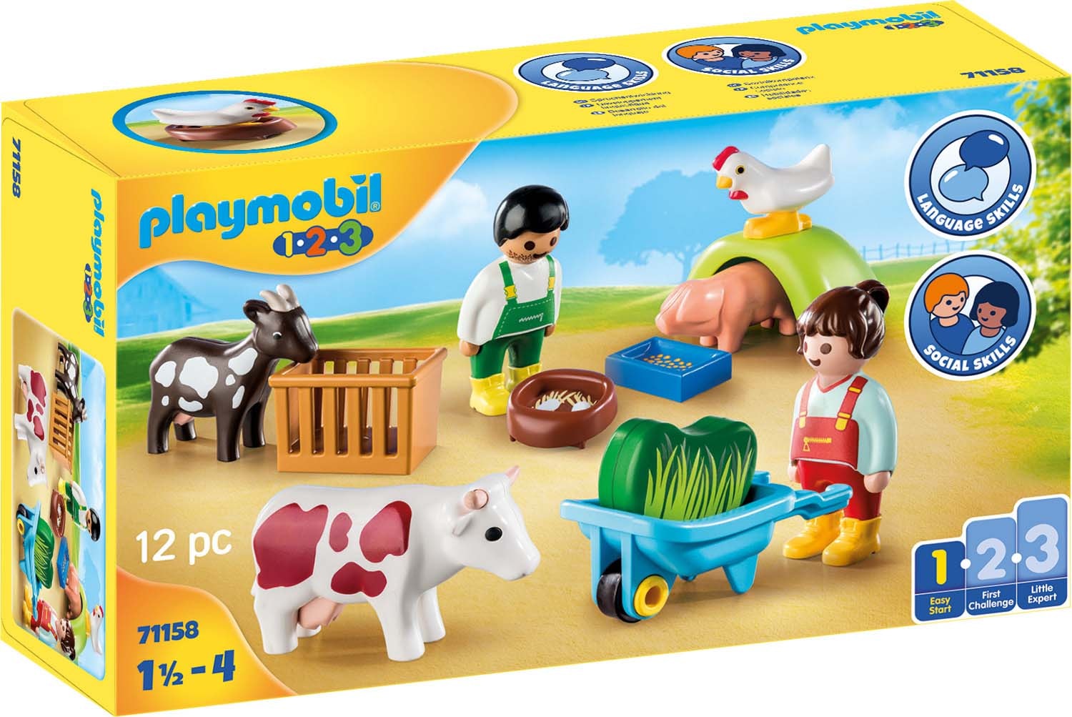 Image of Playmobil® Konstruktions-Spielset »Spielspass auf dem Bauernhof (71158), Playmobil 1-2-3«, (12 St.), Made in Europe bei Ackermann Versand Schweiz