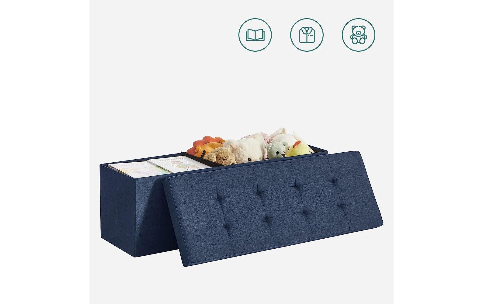 SONGMICS Sitztruhe »mit Aufbewahrung 110 x 38 cm Blau«