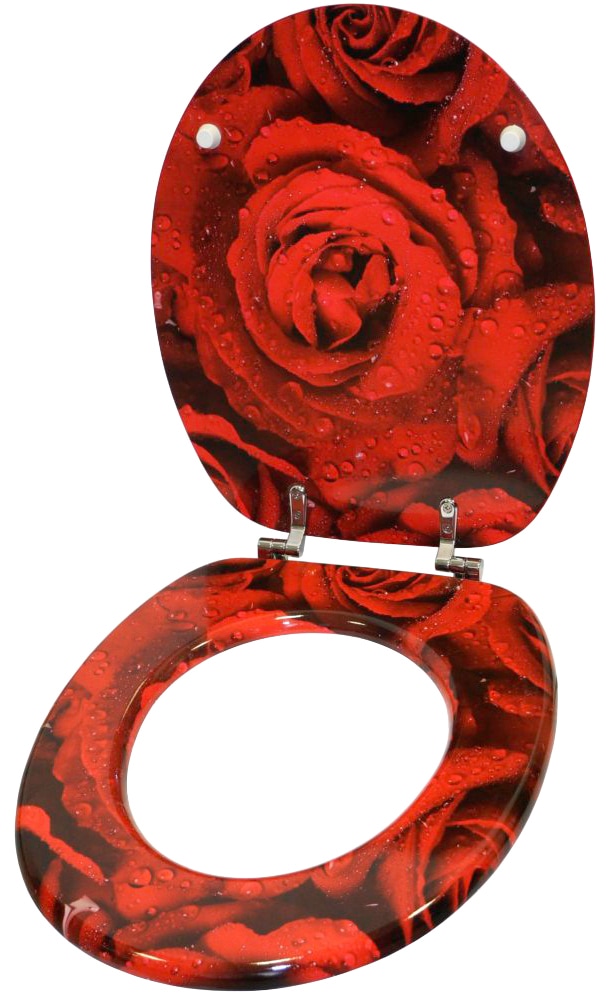 Sanilo Badaccessoire-Set »Rosen«, (Komplett-Set, 3 tlg.), bestehend aus WC-Sitz, Badteppich und Waschbeckenstöpsel