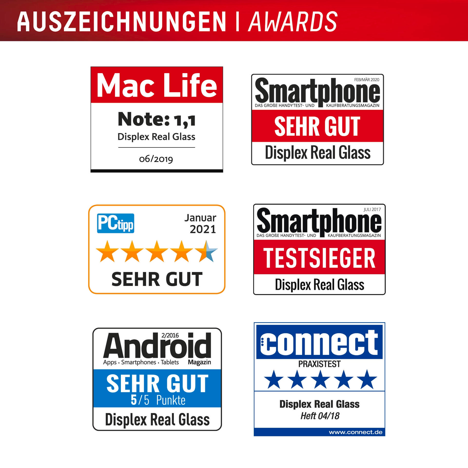 Displex Verre de protection d'écran »Real Glass Screen Protector inkl. Case« für Apple iPhone 17 Pro Displayschutzfolie, Schutzfolie, Bildschirmschutz, kratz- & stossfest