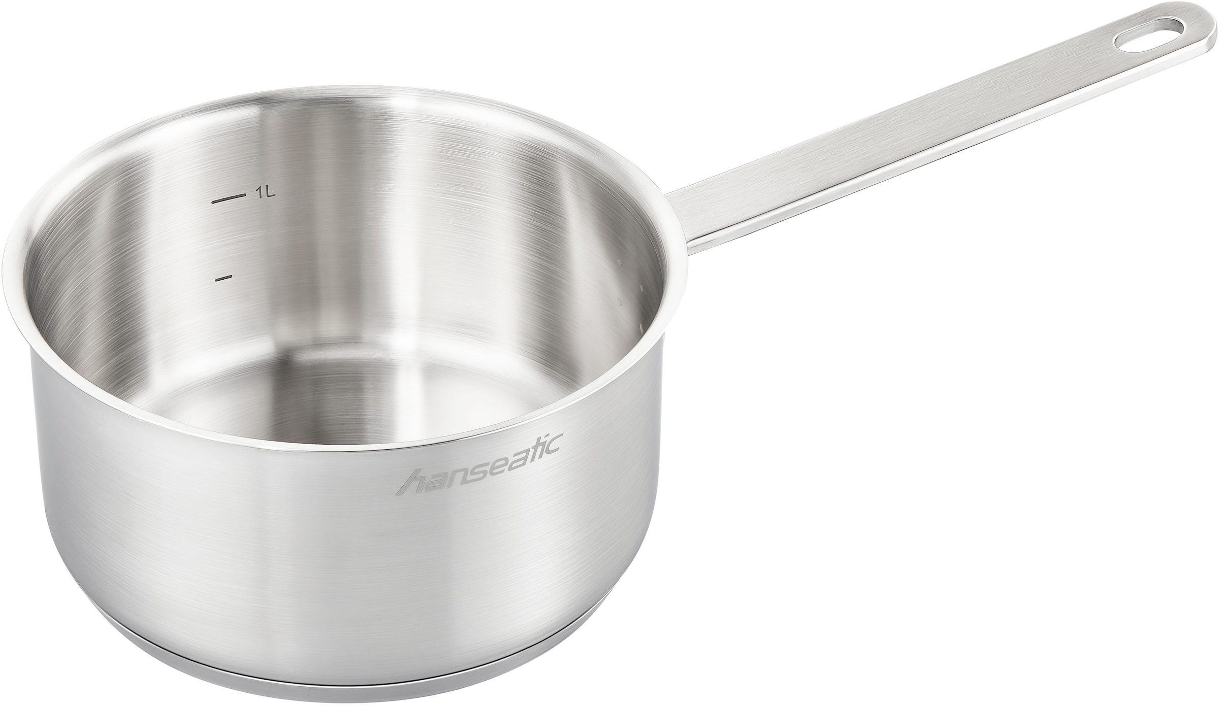 Hanseatic Topf-Set »STYLE«, Edelstahl 18/10, (Set, 9 tlg., Fleischtopf 1x 16 cm / 2x 20 cm / 1x 24 cm, Stielkasserolle 16 cm), Deckel mit praktischer Aufhänge-Funktion, Induktion