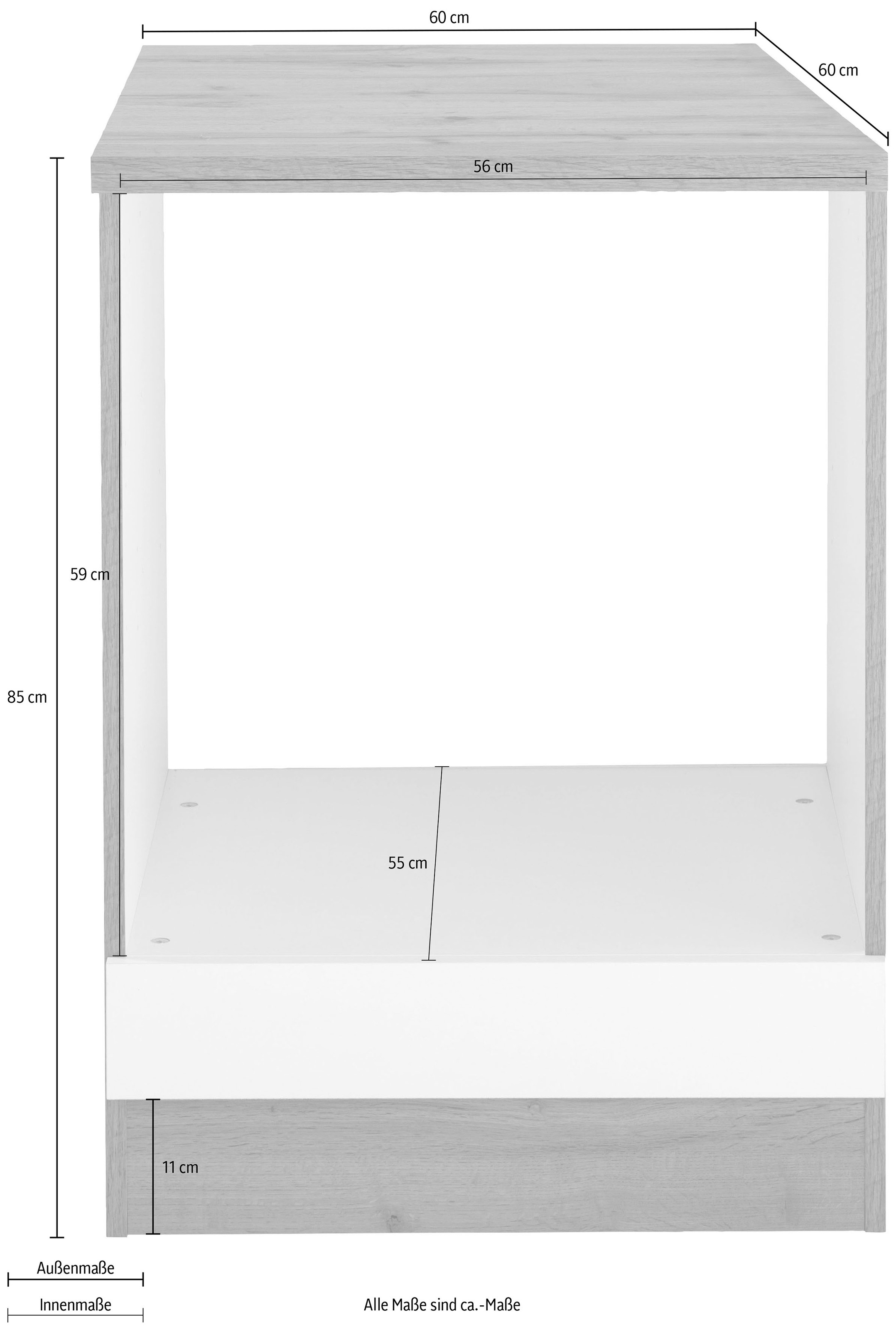 KOCHSTATION Armoire encastrée pour cuisinière »KS-Colmar« 60 cm, adapté pour ensemble de cuisinière