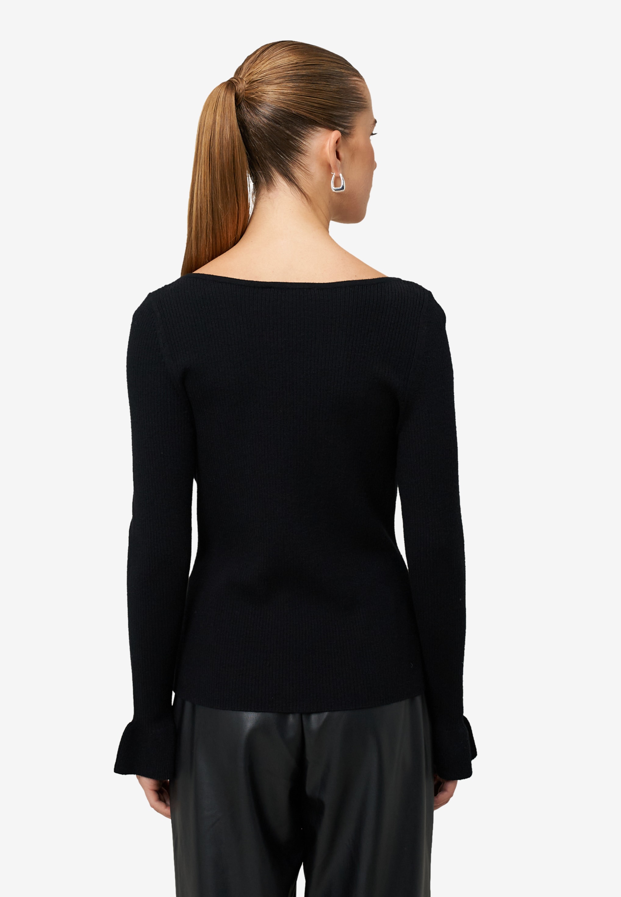 Zero Strickpullover mit U-Boot-Ausschnitt und Tulpen-Ärmeln