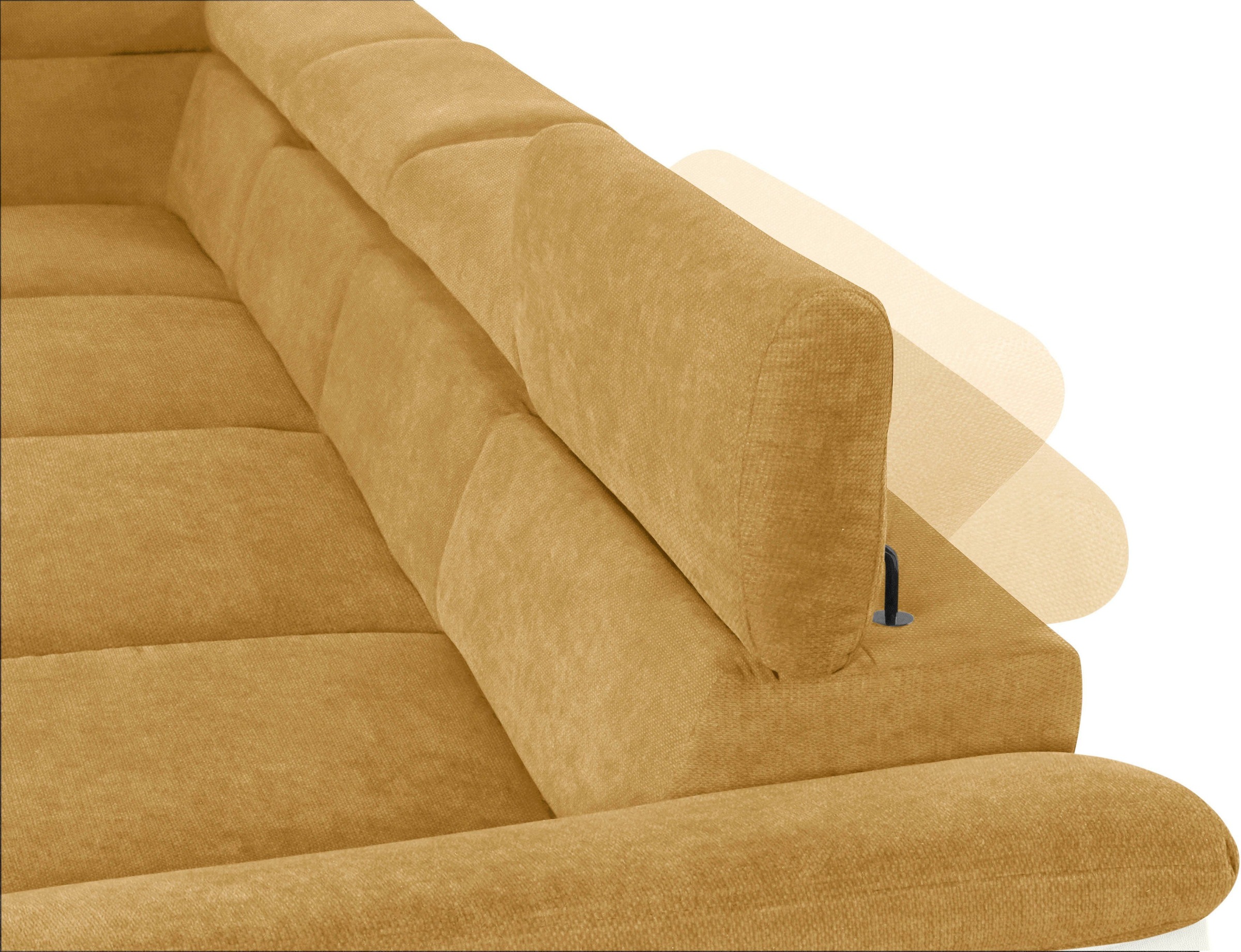 COTTA Polstergarnitur »Komaris U-Form«, (Set), Set bestehend aus: Wohnlandschaft mit Kopfteilverstellung & Hocker