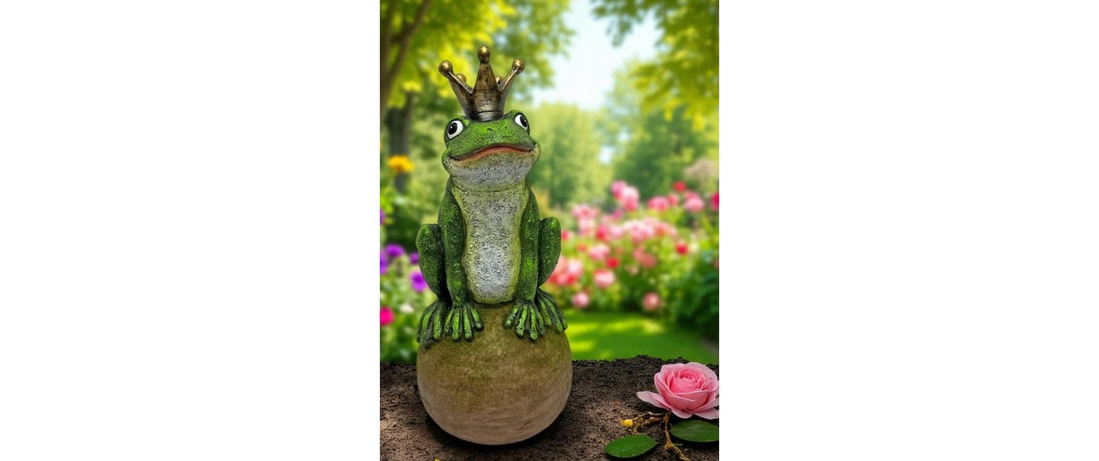   Figure de jardin »Dameco Froschkönig auf Kugel 15 x 15 x 36 cm«