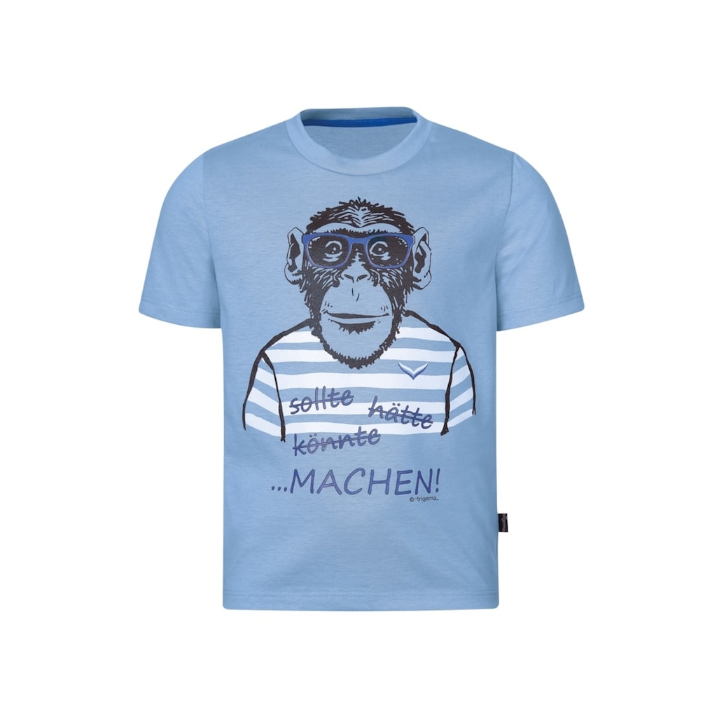Trigema T-Shirt »TRIGEMA T-Shirt mit grossem Affen-Druckmotiv«, (1 tlg.)