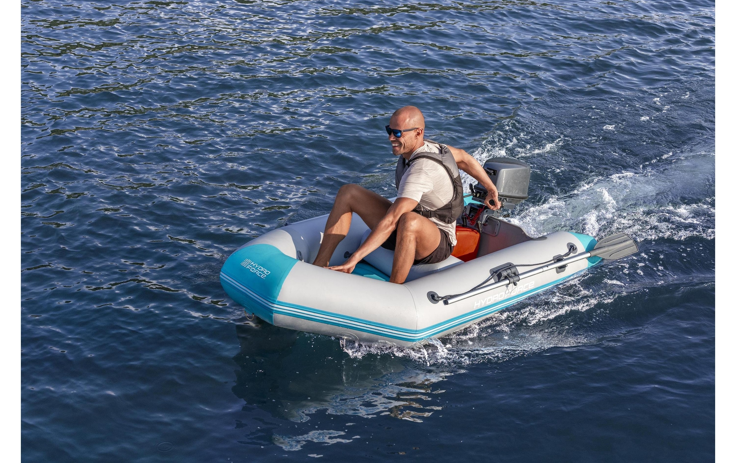 Bestway Schlauchboot »Corinth Elite Sport Boat Set, 230 x 130 x 33 cm« Aufblasbares Sportboot für 2 Personen mit Motorhalterung