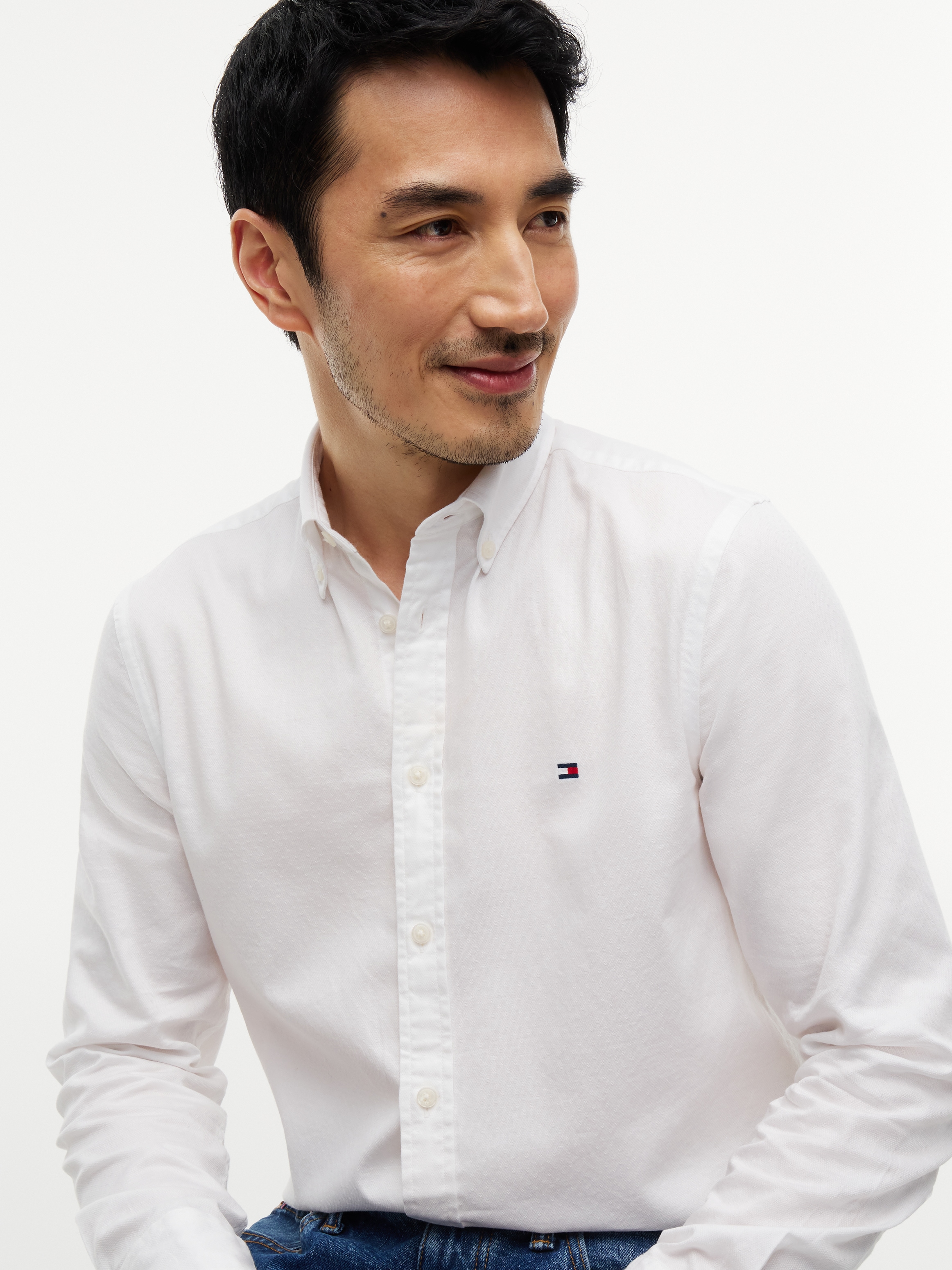 Tommy Hilfiger Chemise à manches longues »FLEX DOBBY SLIM FIT« Slim Fit Dobby Structure