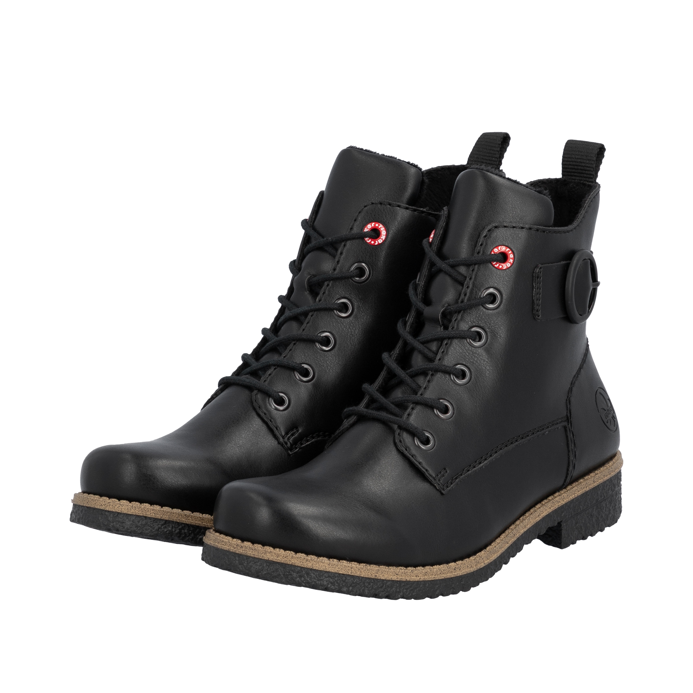 Image of Rieker Schnürstiefelette Schnürboots, Stiefelette, Blockabsatz mit dekorativer Zierschnalle