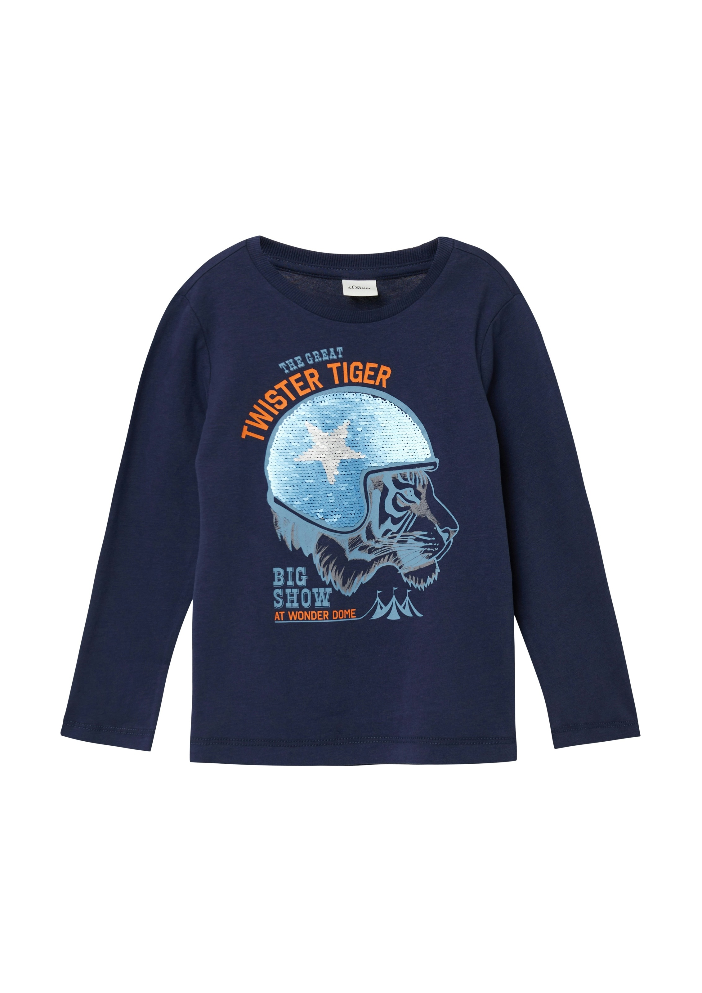 Image of s.Oliver Junior Langarmshirt mit Print und Wendepailletten, für Kids