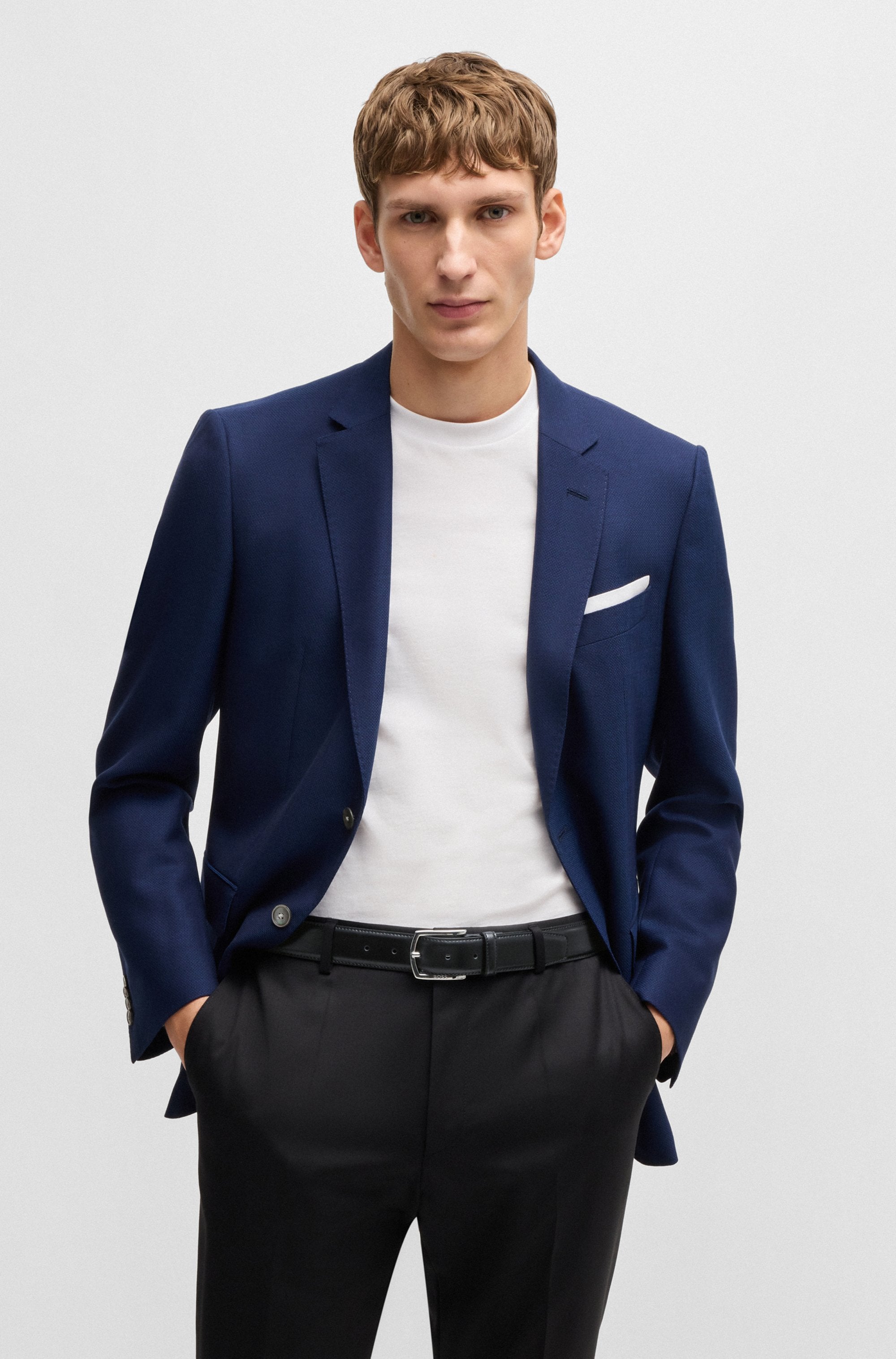 BOSS Ceinture en cuir »Claus-Tx-St_Sz35« mit Logo-Gravur am Verschluss