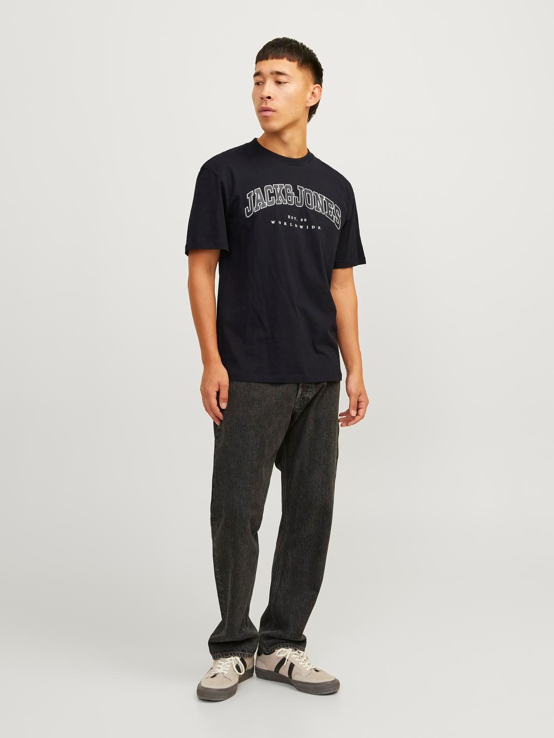 Jack & Jones Rundhalsshirt »JJECALEB VARSITY TEE SS O-NECK NOOS«