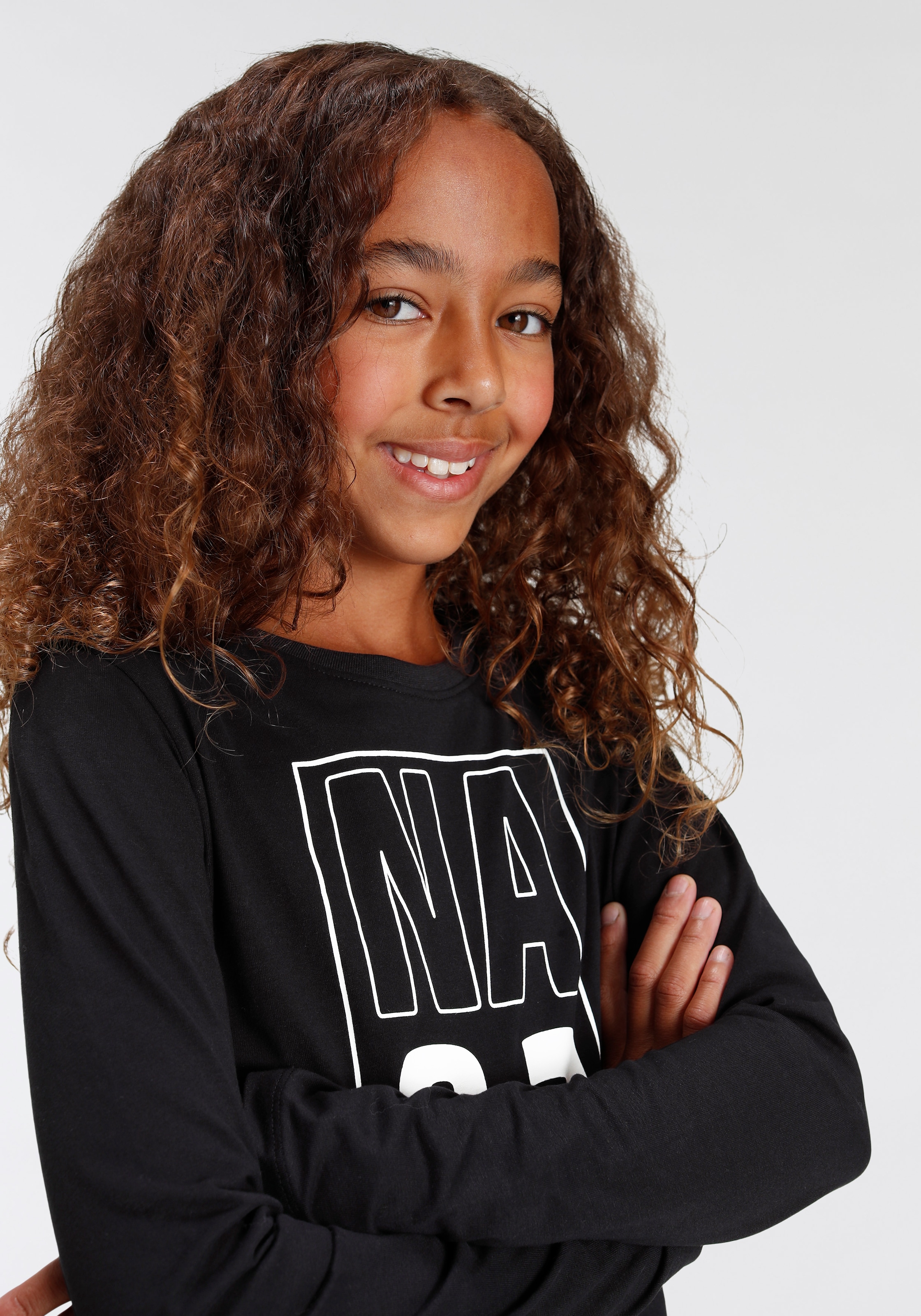 Trendige KIDSWORLD Langarmshirt »NA&?«, Druck ohne Mindestbestellwert  shoppen | Mädchen