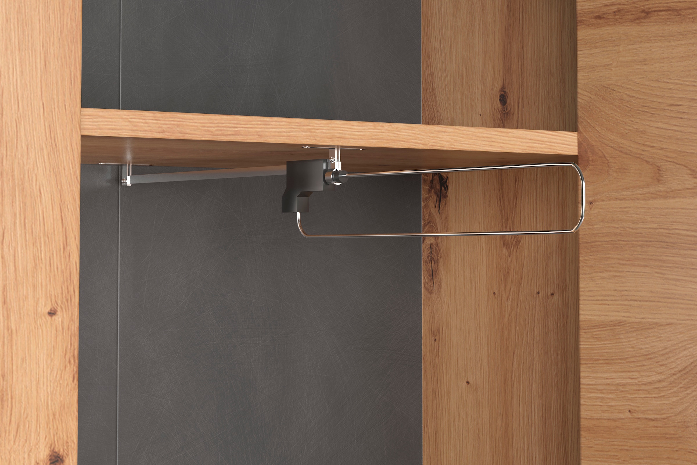 Home affaire Garderobenschrank »Ambres Inkl. ausziehbarer Kleiderstange« 1 Stk. tlg. Garderobenpaneel mit Ablage & Haken - (B/T/H) 62/26/199 cm