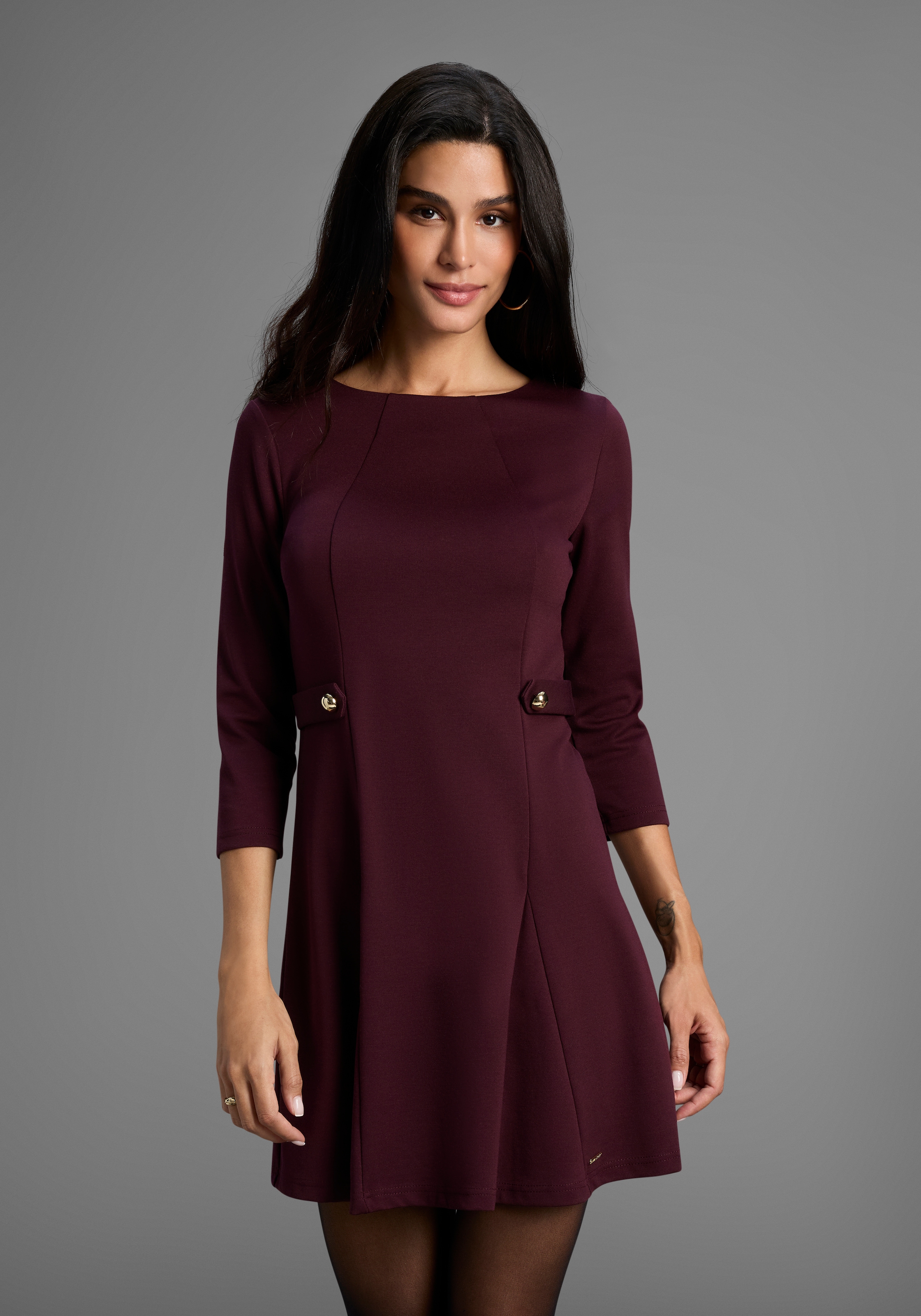 Image of Laura Scott Jerseykleid Ohne Tasche Ohne Taschen figurschmeichelnd mit Knopfdetail