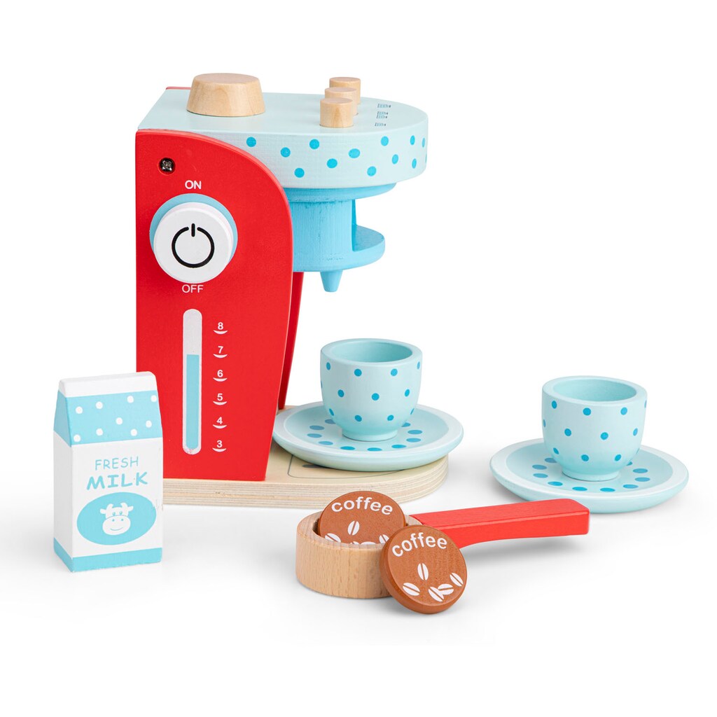 New Classic Toys® Kinder-Kaffeemaschine »Holzspielzeug, Bon Appetit - Kaffeemaschine blau-weiss«