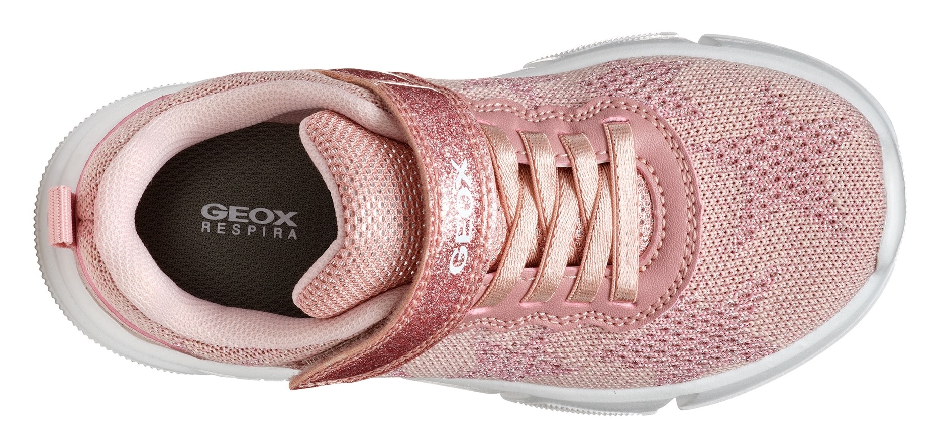Geox Sneaker »J ARIL GIRL«  , Knitwear Sneaker, Klettschuh mit glitzerndem Klettriegel
