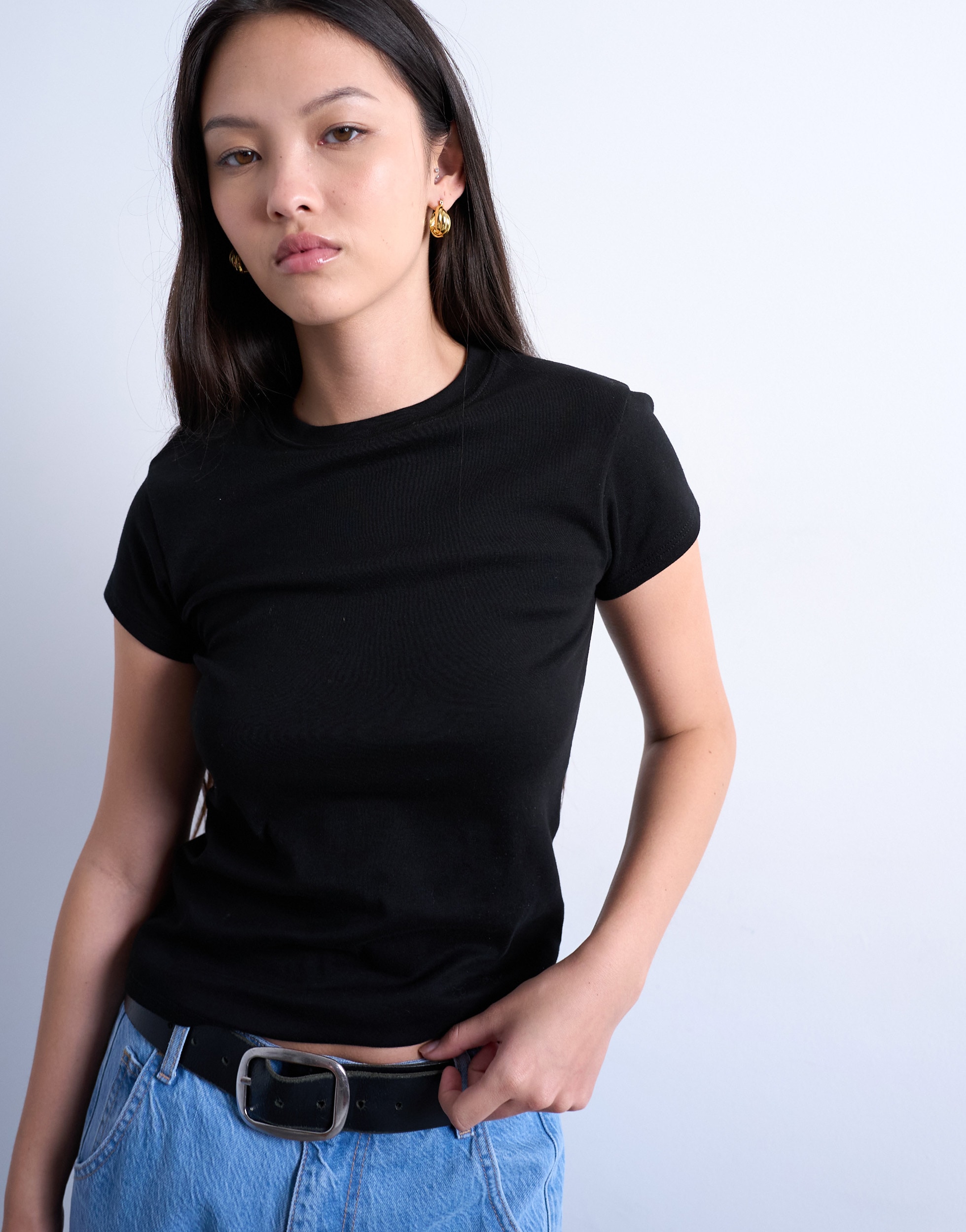 TOPSHOP Shirt à col rond »TSEVERYDAY SS TOP JRS NOOS« coton, coupe régulière