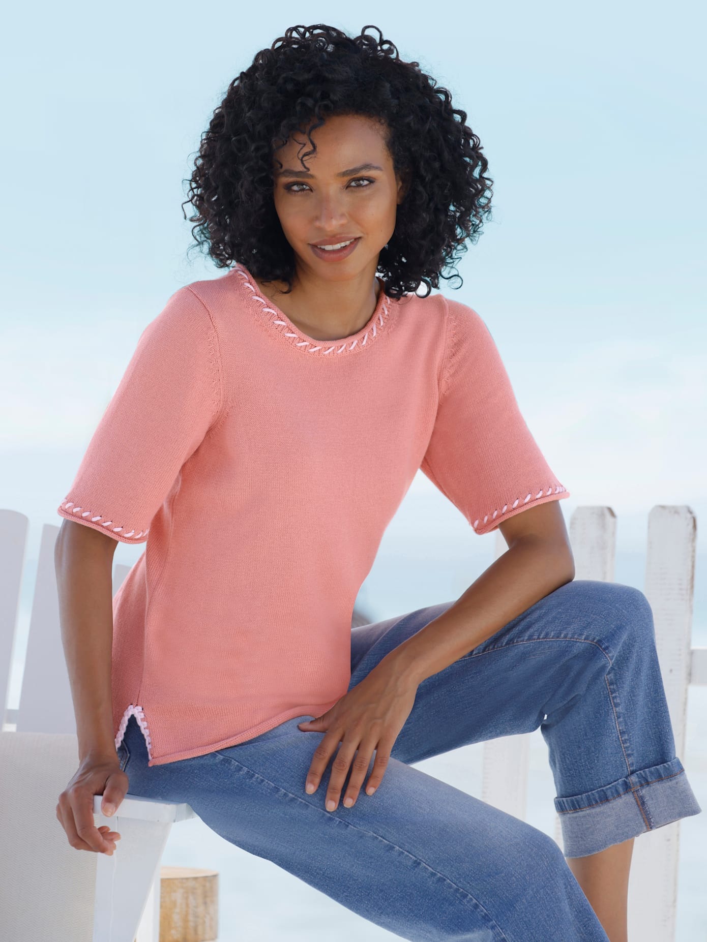 Image of heine Kurzarmpullover "Halbarm-Pullover"