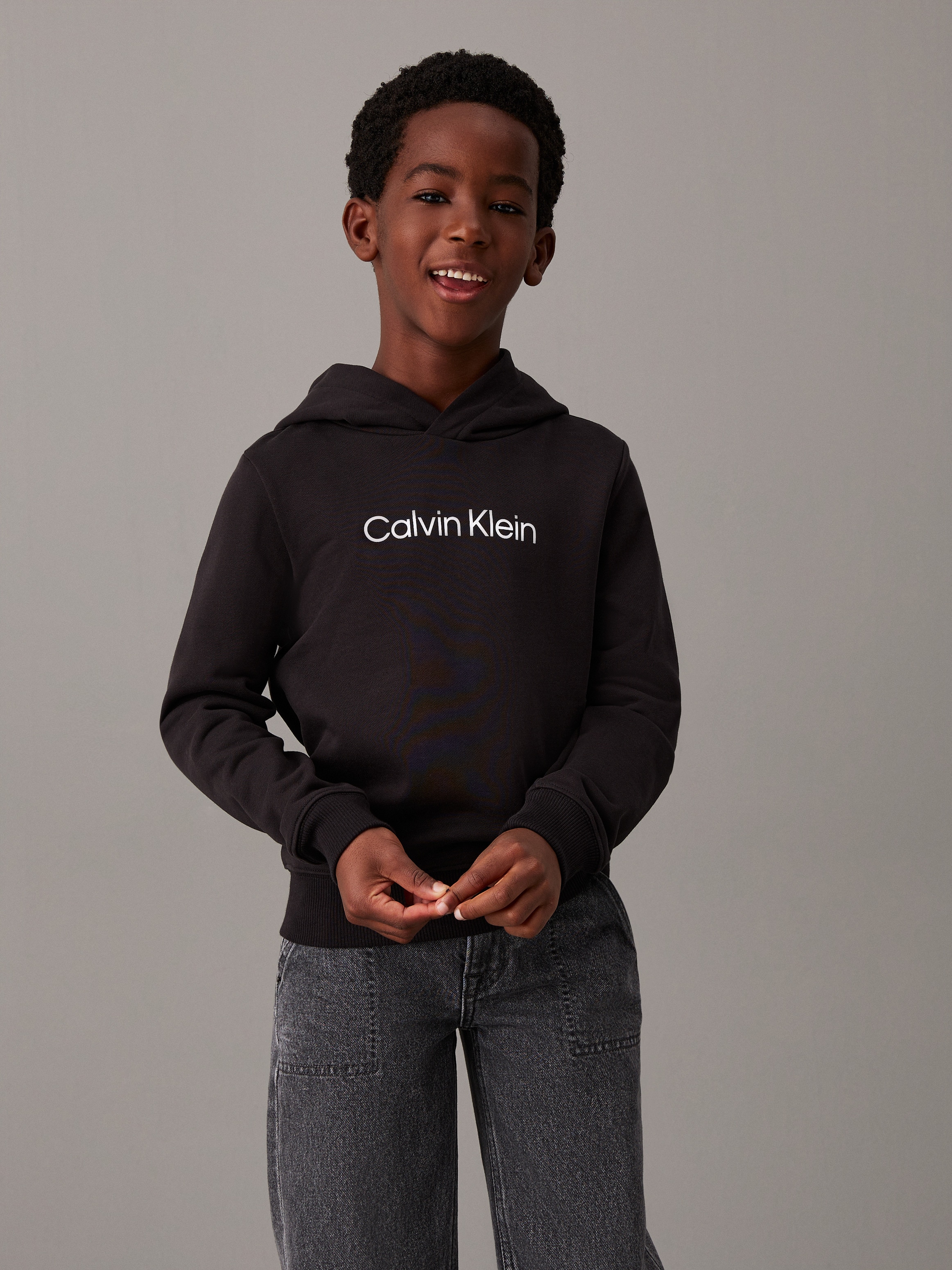 Calvin Klein Jeans Kapuzensweatshirt »Inst. Logo Reg. Terry Hoodie«, für Kinder bis 16 Jahre und mit Logoschriftzug
