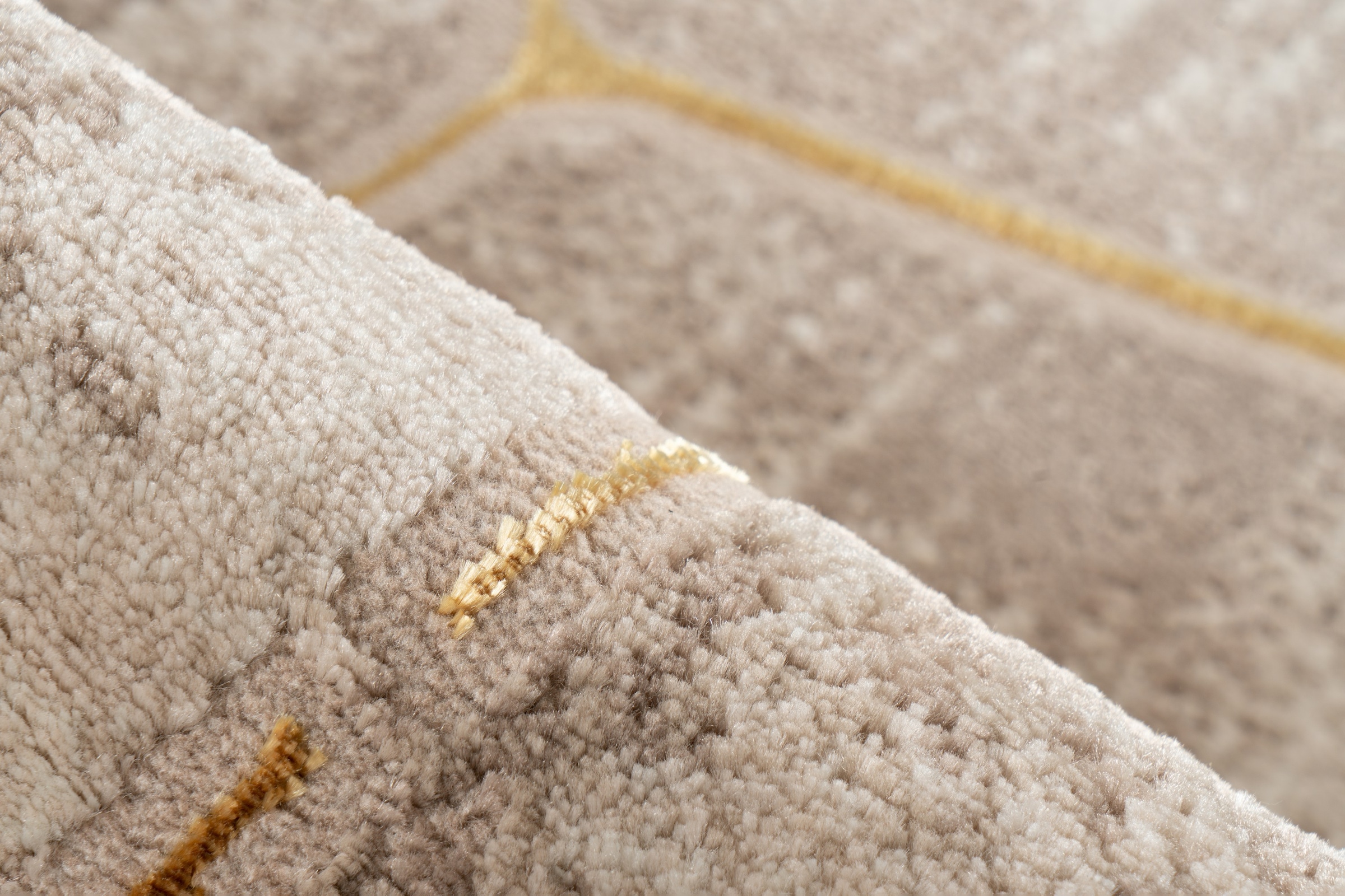 Kayoom Teppich »Mineral 525« rechteckig 12 mm Höhe Kurzflor, Hoch Tief Struktur, Wohnzimmer