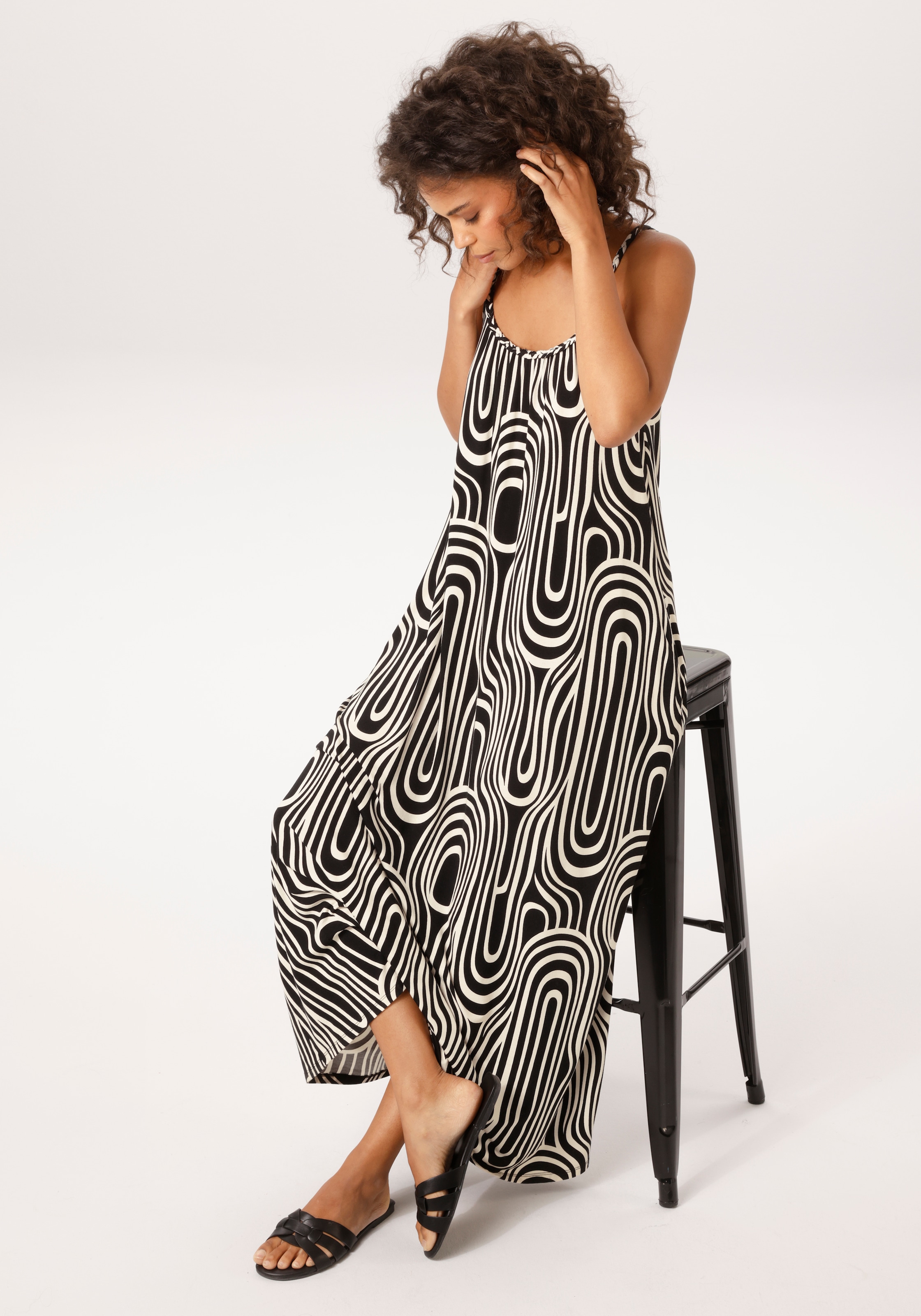 Aniston CASUAL Robe d'été Poches pour les mains mit geflochtenen Spagetti-Trägern - NEUE KOLLEKTION