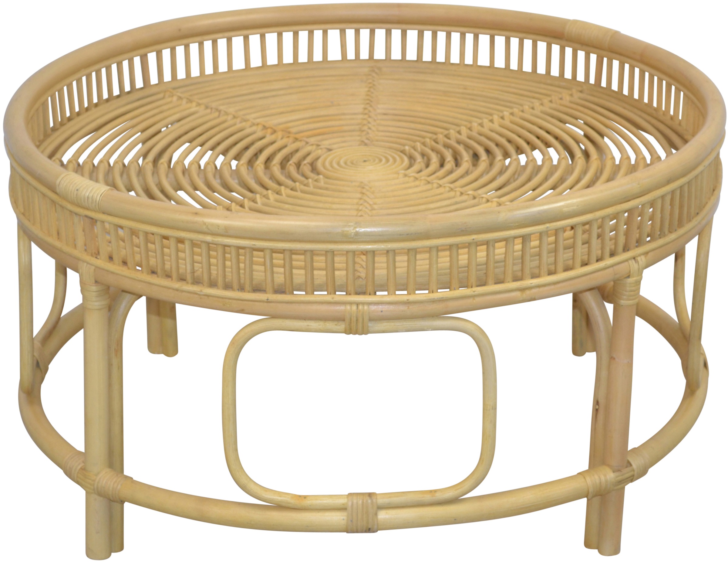 HOFMANN LIVING AND MORE Couchtisch Rattan-Couchtisch mit oder ohne Glasplatte lieferbar