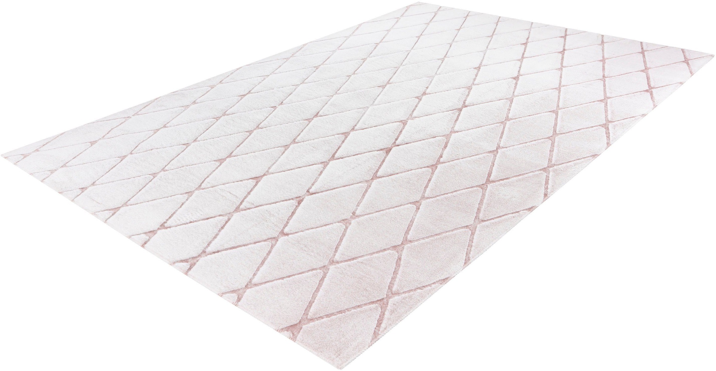 calo-deluxe Teppich »Jardan-2000«, rechteckig, 20 mm Höhe, besonders weich durch Microfaser, Rauten-Design