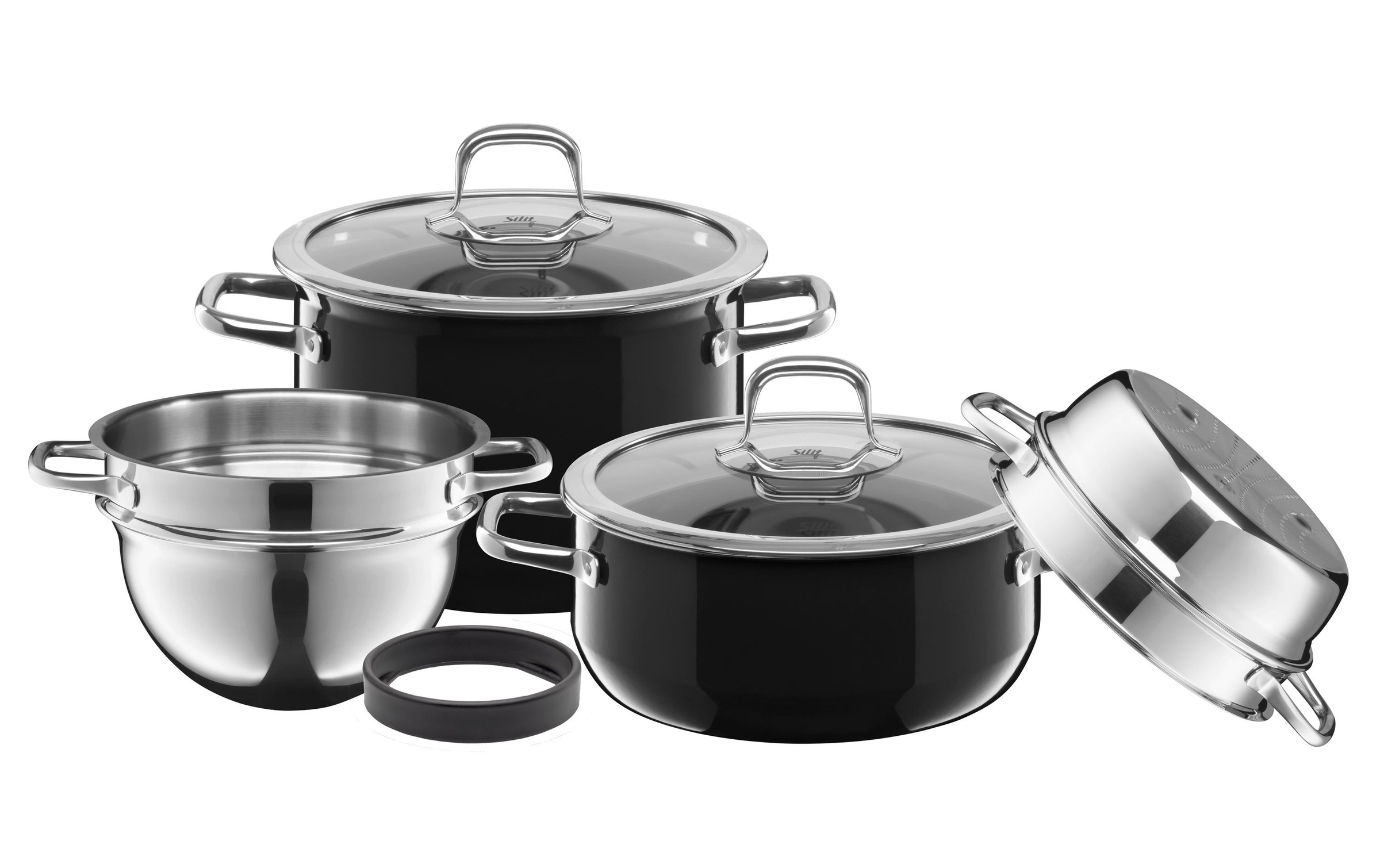 Image of Silit Topf-Set »Compact 22 cm, Schwarz«, Silargan®-Keramik, (7 tlg.) bei Ackermann Versand Schweiz