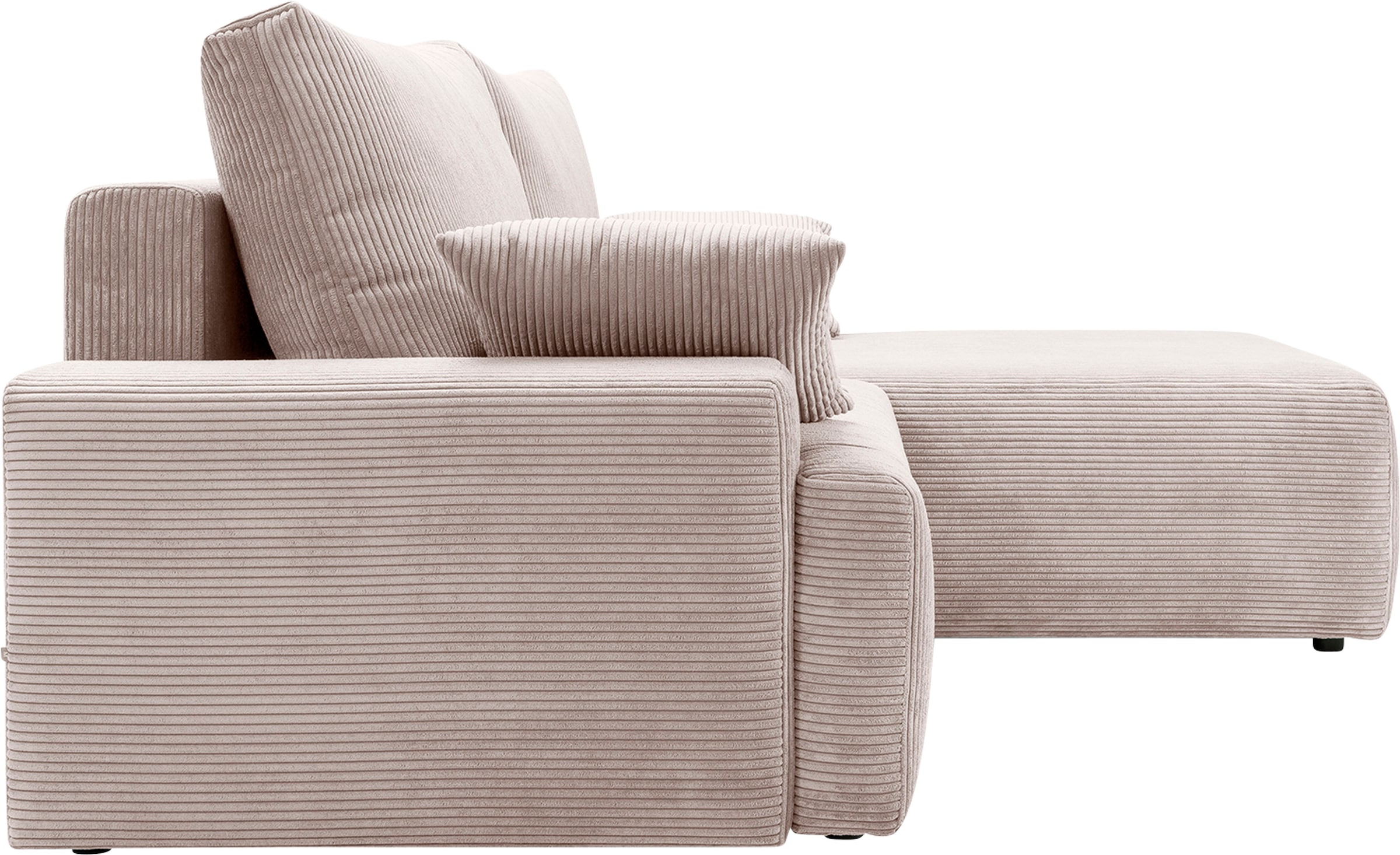 exxpo - sofa fashion Ecksofa »Orinoko, aktuelles Design und hoher Sitzkomfort, L-Form«, inkl. Bettfunktion und Bettkasten, schöne Farben im angesagten Cord