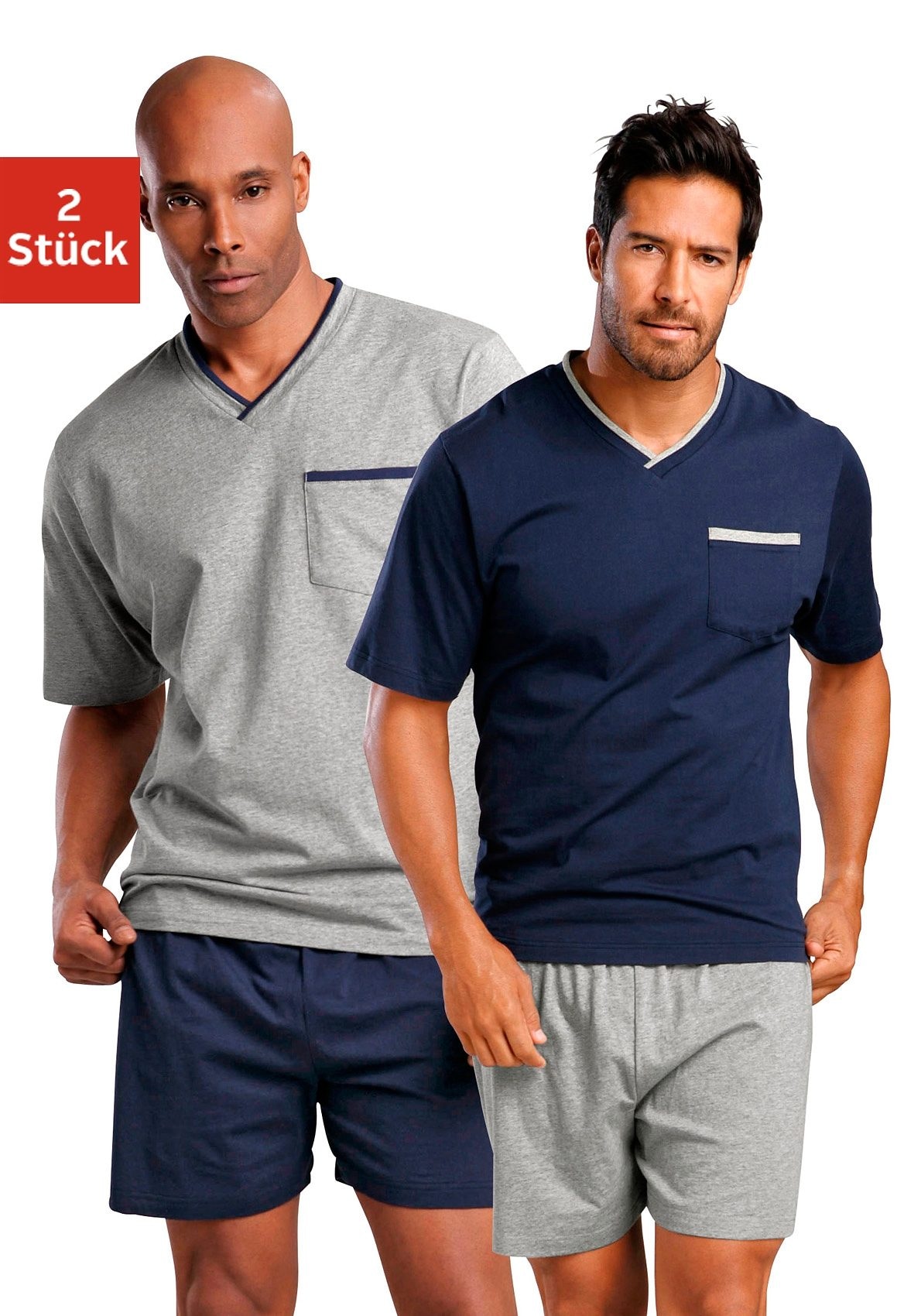 Image of le jogger Pyjama Packung, 2 Stück, 4 tlg. mit Brusttasche