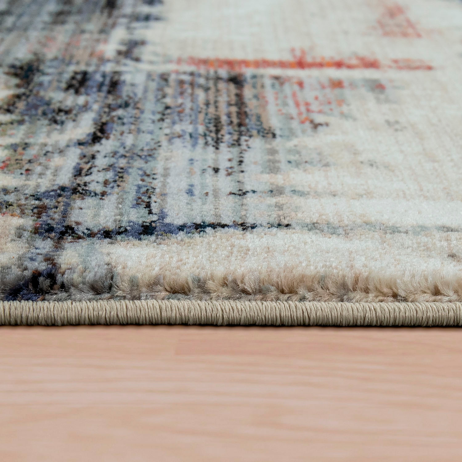 Paco Home Teppich »Sena 452«, rechteckig, 11 mm Höhe, Kurzflor, modernes abstraktes Design, mit Fransen