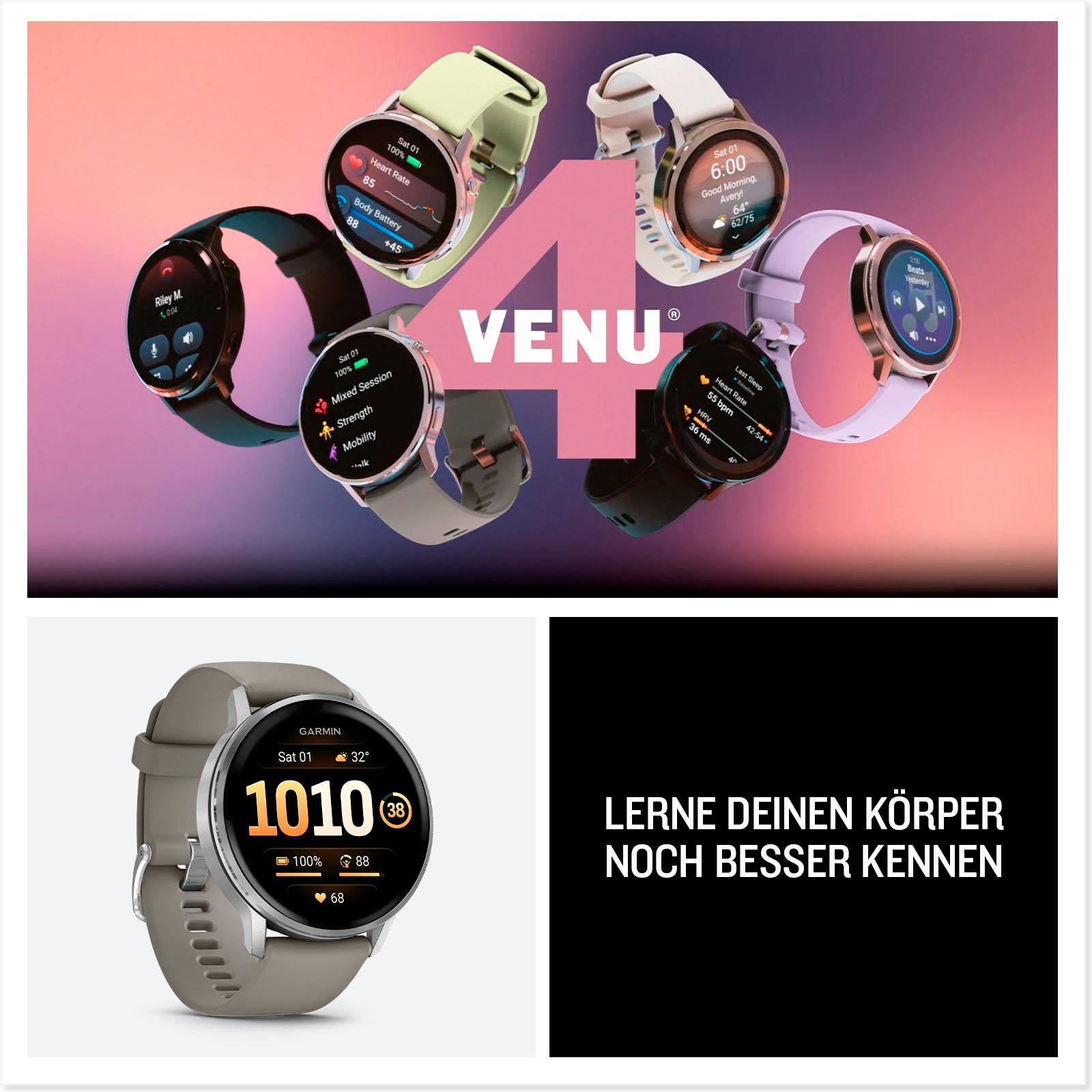 Garmin Smartwatch »Venu 4« (3,53 cm / 1,4 ″) Garmin