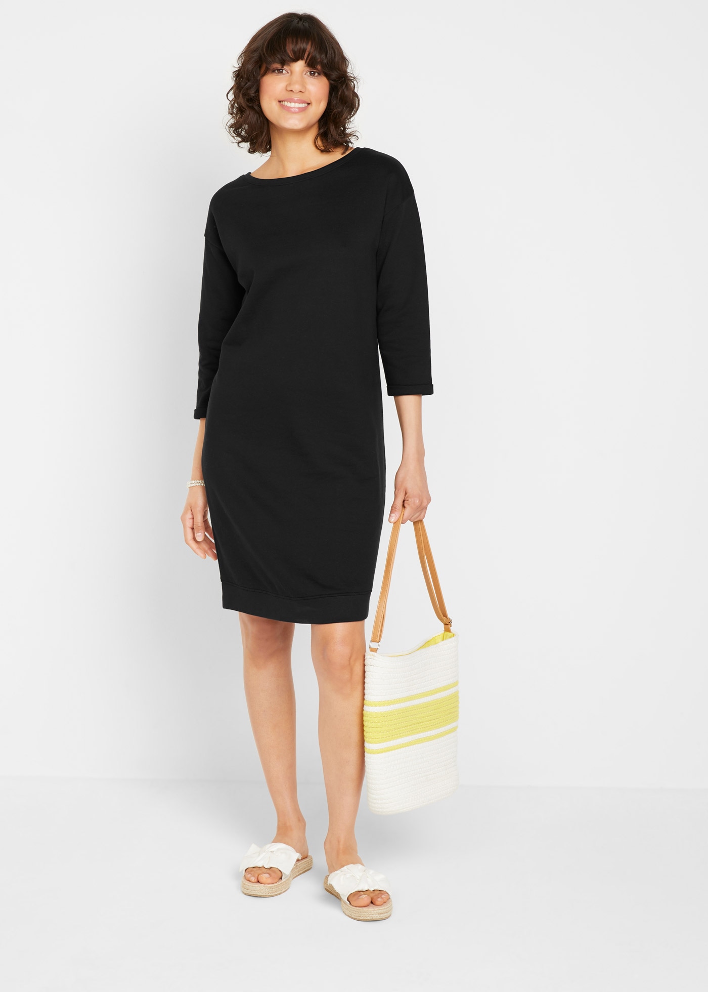 Image of bonprix Sweatkleid "Sweatkleid" für den Alltag, aus Baumwolle, mit lockerer Passform, knielang