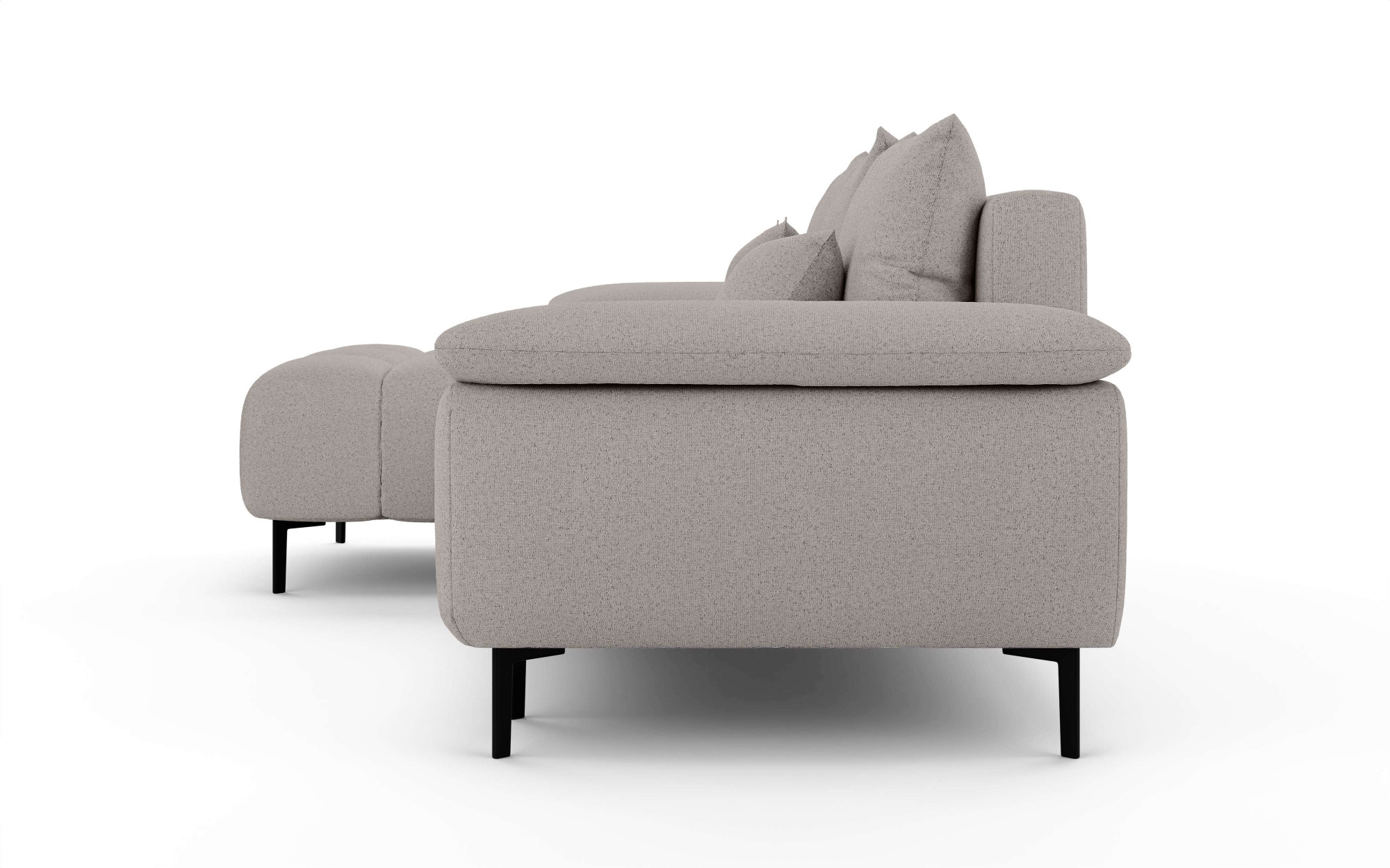INOSIGN Ecksofa »DROMARA Schlafsofa mit Bettkasten, Masse: B/T/H 277/141/91 cm«, L-Form mit Recamiere rechts/links bestellbar, Wellenunterfederung