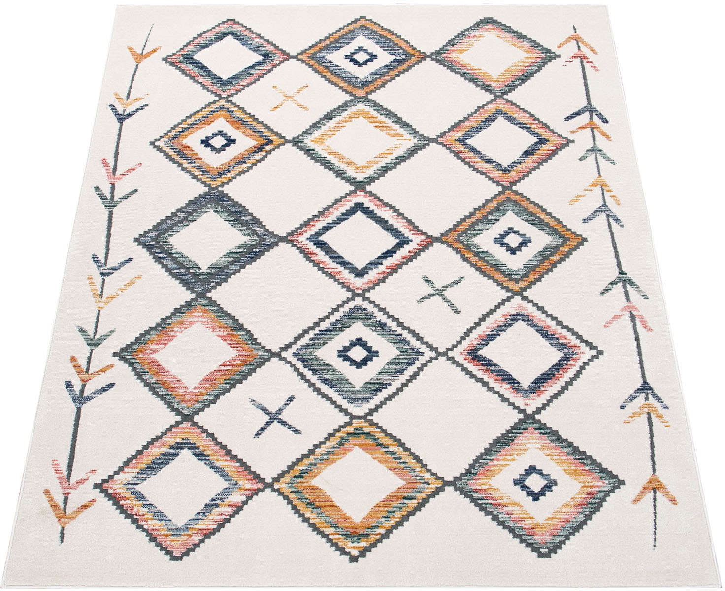 Image of Paco Home Teppich »Harnuba 768«, rechteckig, 9 mm Höhe, Kurzflor, Motiv Rauten, Wohnzimmer bei Ackermann Versand Schweiz