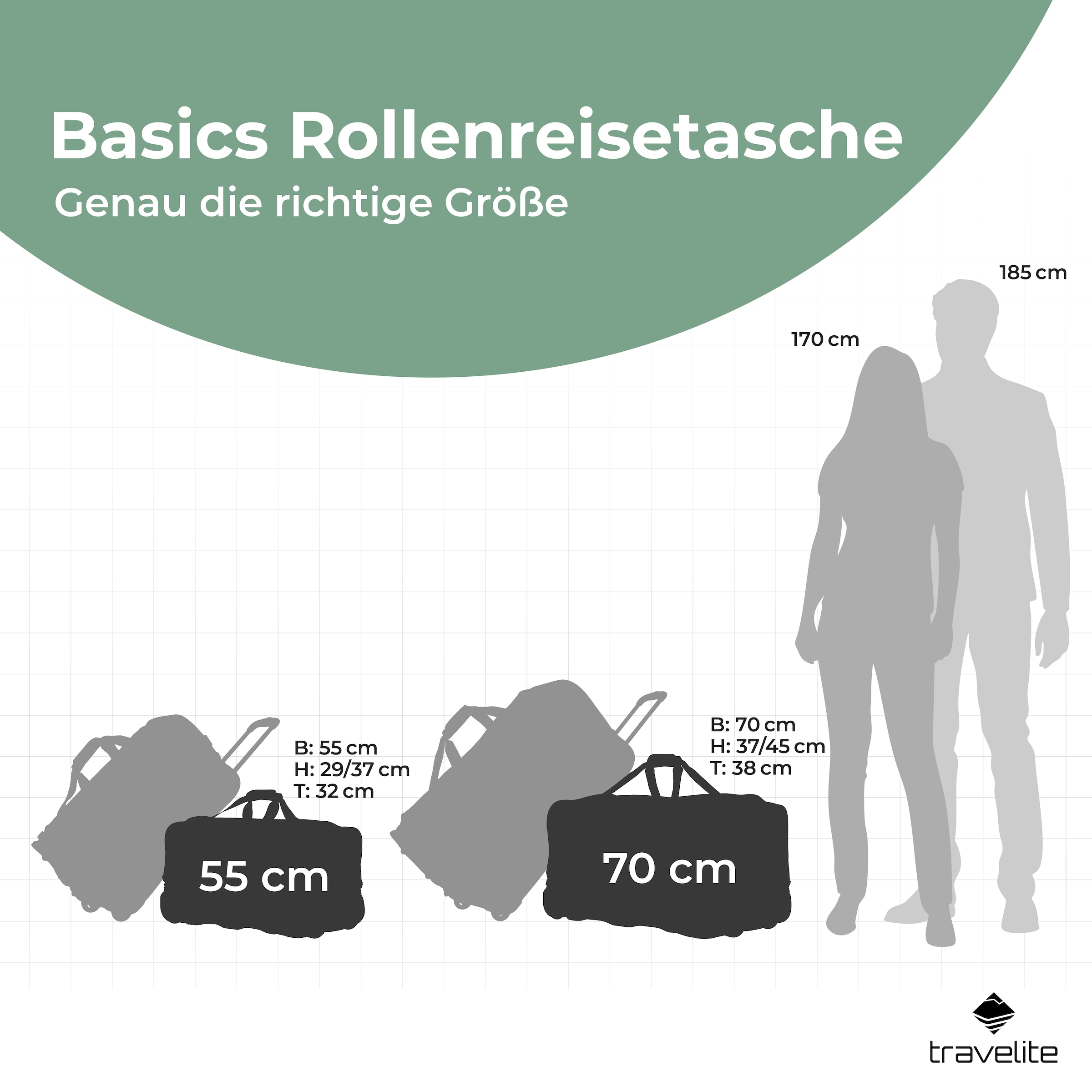 travelite Sac de voyage »BASICS, verschiedene Grössen und Farben« sac de voyage Duffle, sac de sport, sac de voyage avec fonction trolley