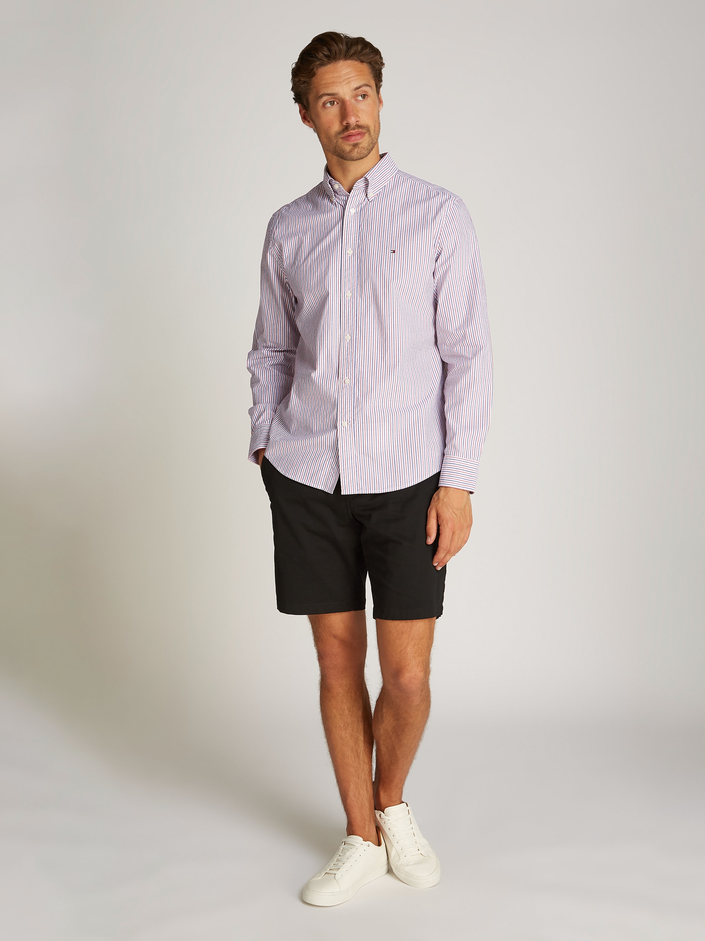 Tommy Hilfiger Langarmhemd »FLEX POPLIN CLASSIC STP Regular Fit SHIRT« mit Sreifenmuster