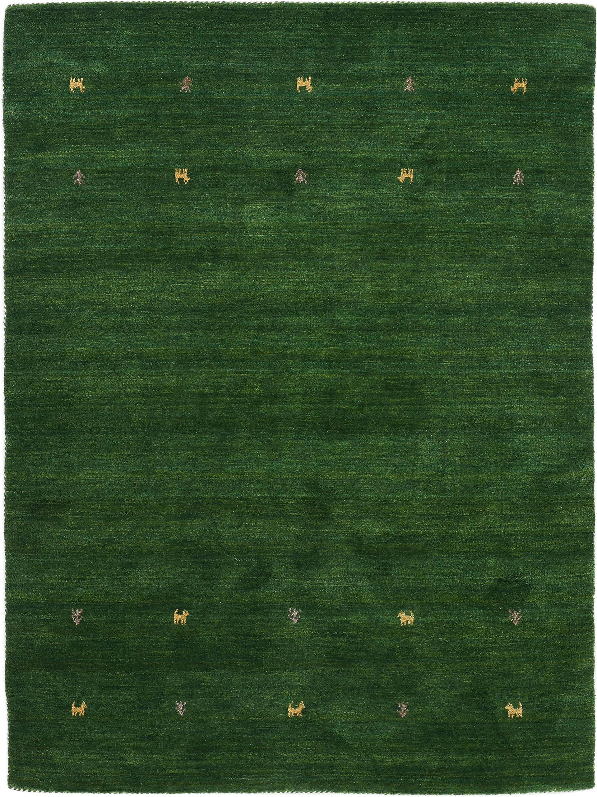 carpetfine Wollteppich »Gabbeh Uni«, rechteckig, 15 mm Höhe, reine Wolle, handgewebt, Gabbeh Loom Tiermotiv, auch als Läufer