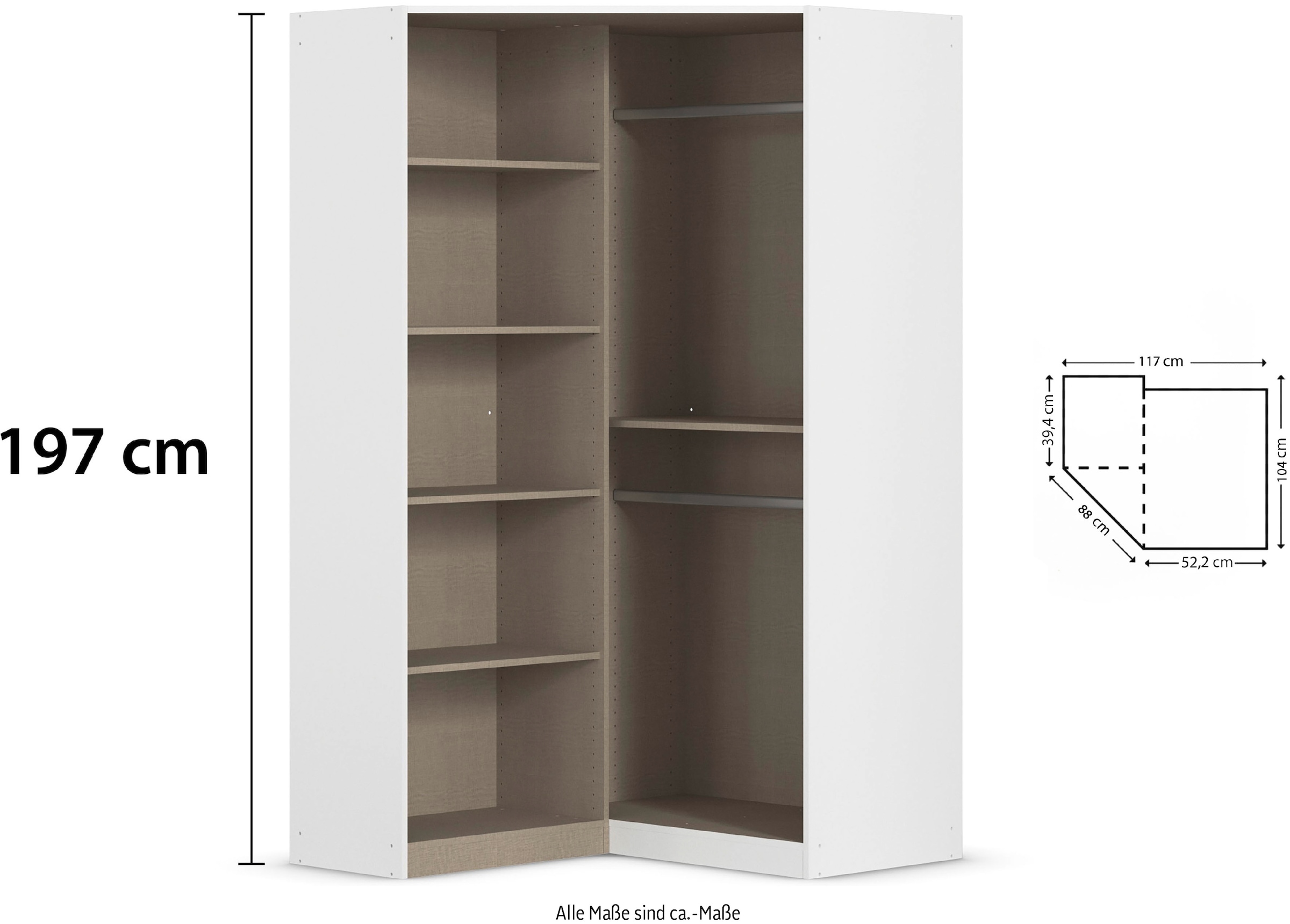 rauch Schrank-Set »Kleiderschrank Schrank Garderobe Garderobenschrank Eckschrank HOMBURG« Set, 
