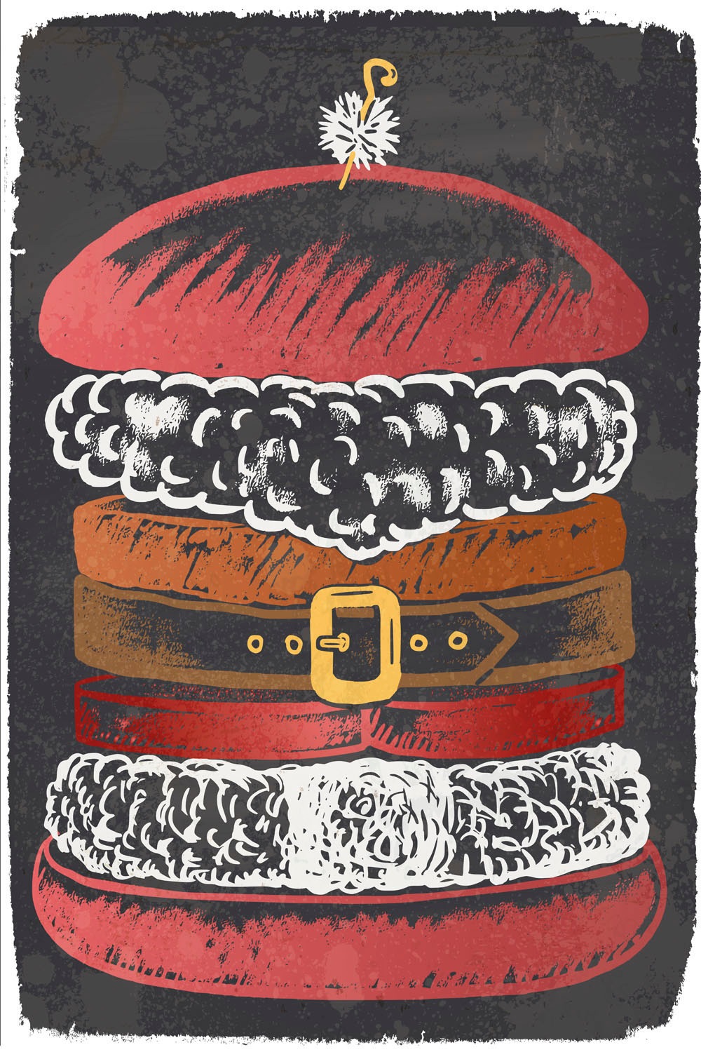 queence Tableau métallique »Santa Burger« 1 cuis tlg. Stahlschilder