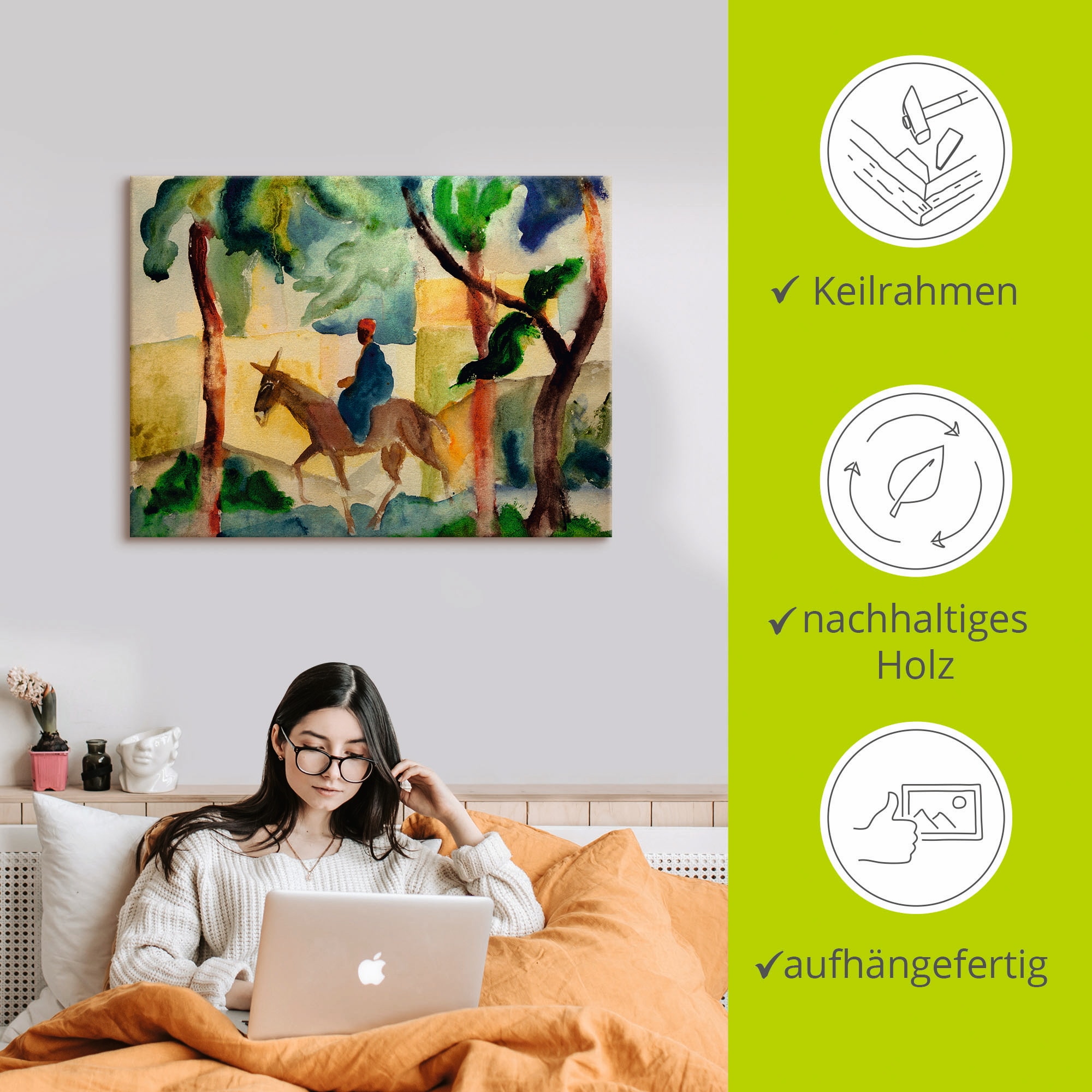 Artland Leinwandbild »Eselsreiter« Mann 1 Stk. tlg. auf Keilrahmen gespannt