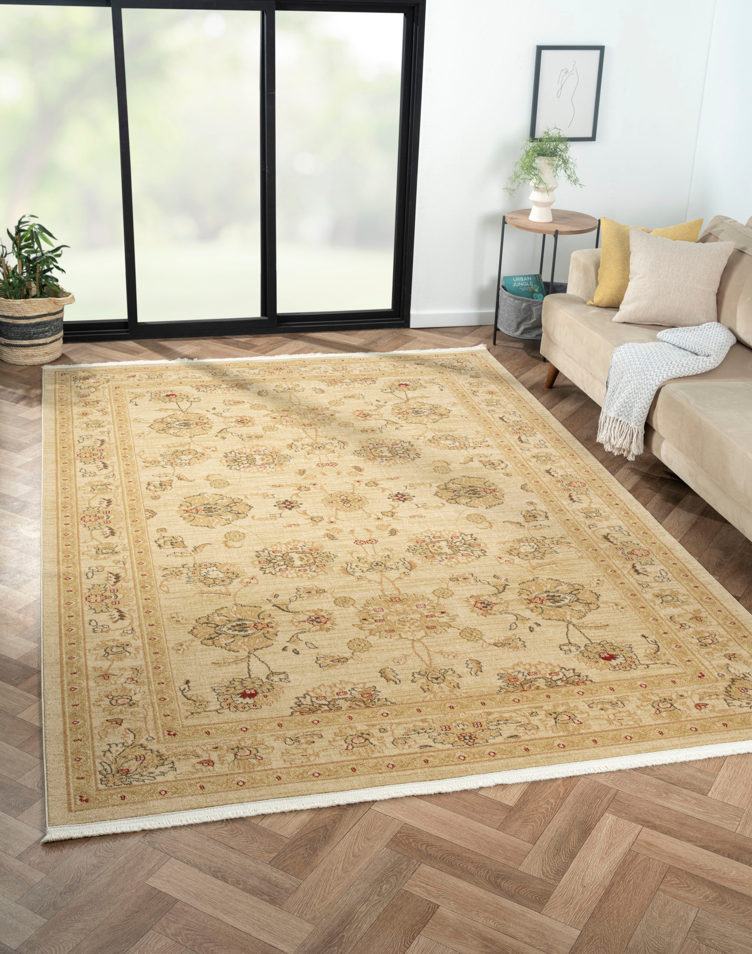 Image of Myflair Möbel & Accessoires Teppich "Maryam 4" rechteckig 7,5 mm Höhe Kurzflor, Orient Optik, edler Glanz, mit Fransen, besonders weich