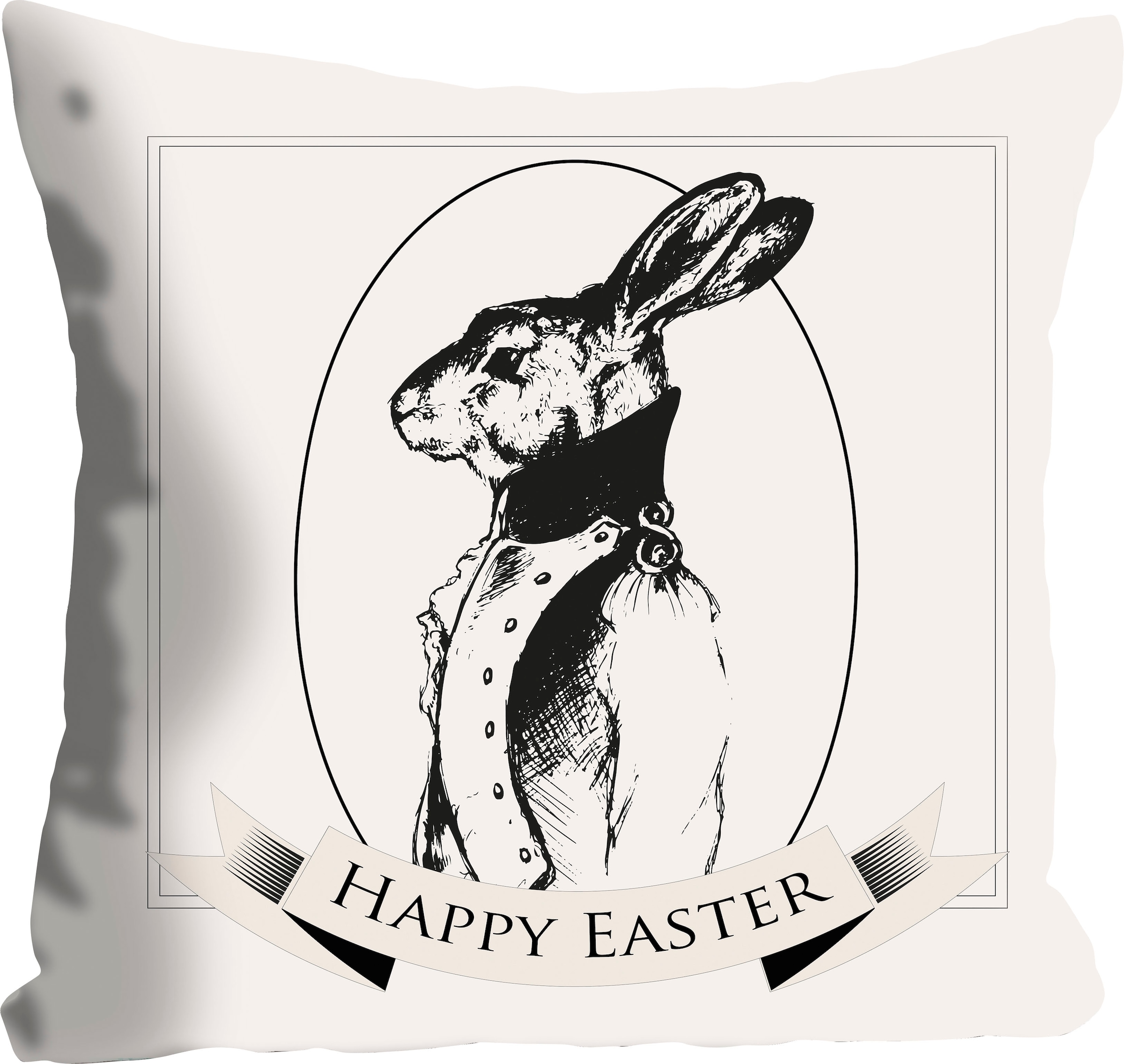 Dekokissen »Bux Bunny«, mit einem Hasen im Anzug, Kissenhülle ohne Füllung, 1 Stück