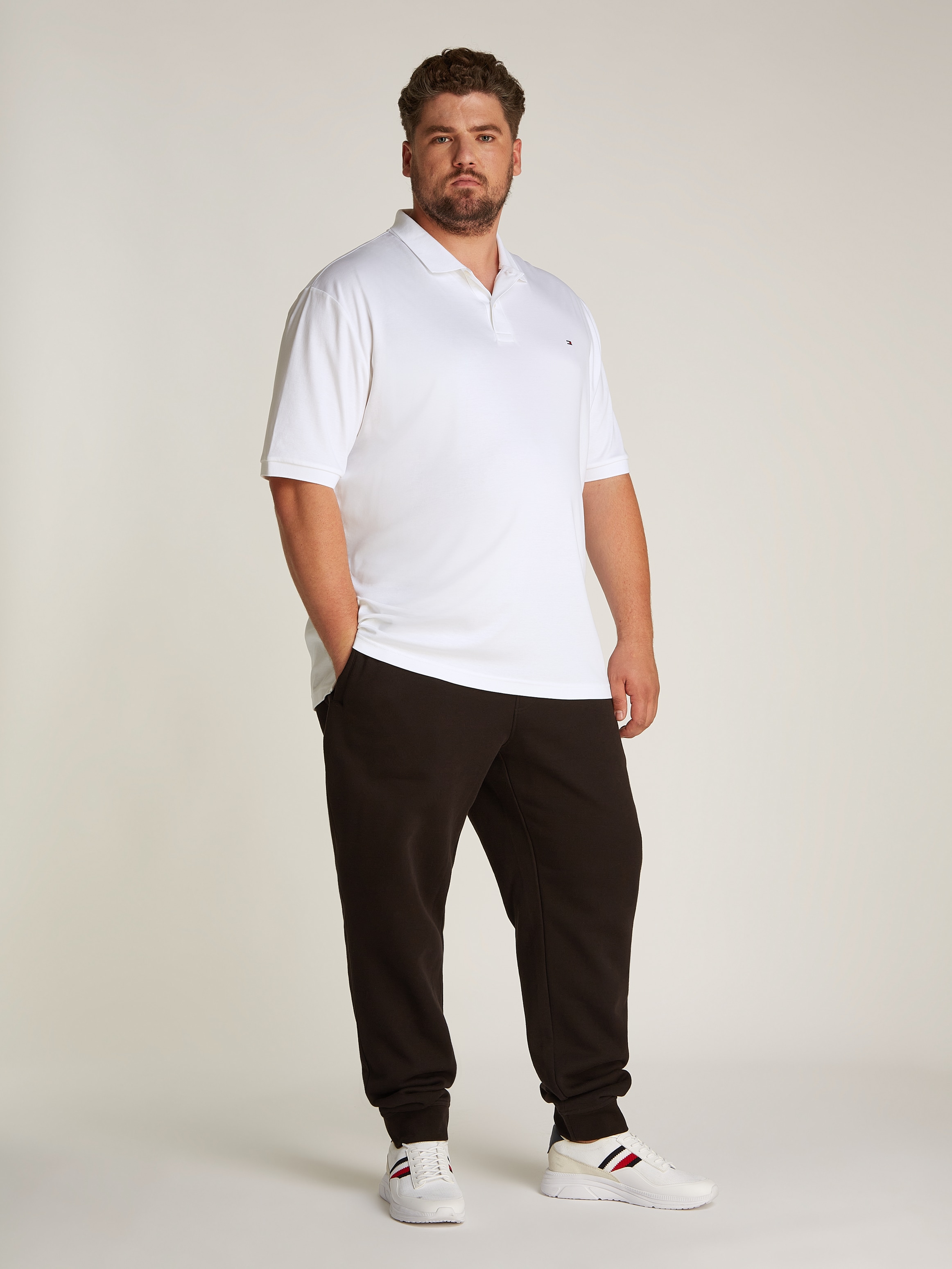 Tommy Hilfiger Big & Tall Poloshirt »BT-LIQUID COTTON ESSENTIAL POL-B«, in Grossen Grössen, Logostickerei