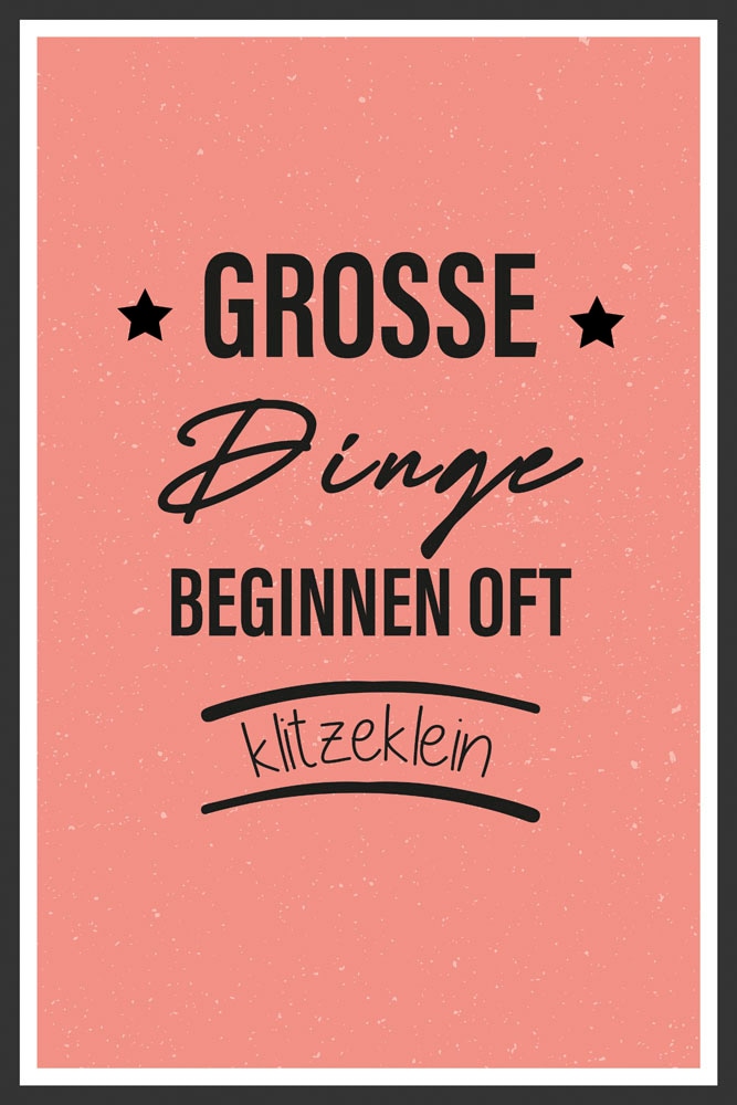 Image of queence Metallbild "Grosse Dinge" Motivationsbilder Schriftzug Sprüche Sprüche & Texte Sterne 1 Stk. tlg. Stahlschild, Blechschild, Spruch, Motivation