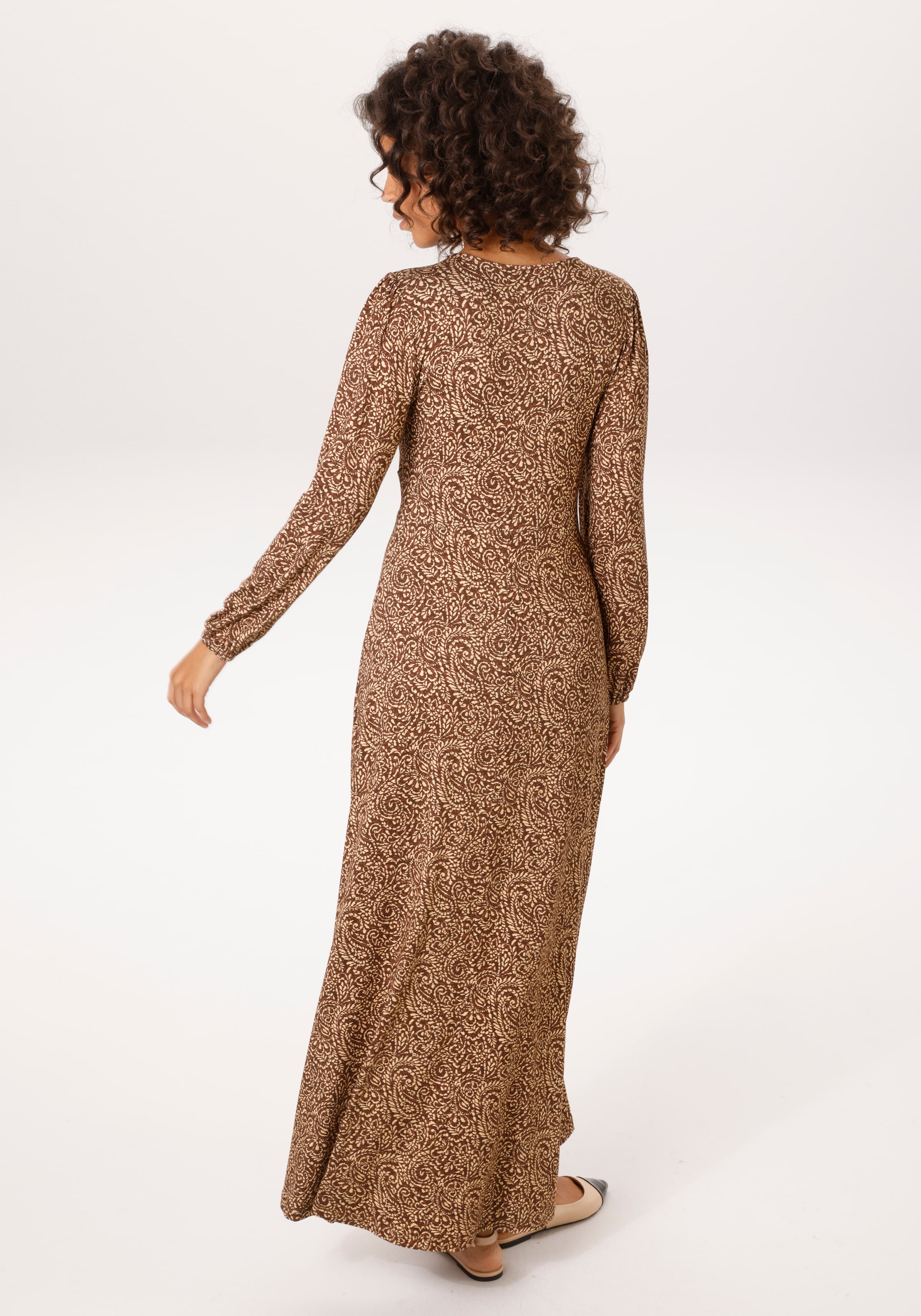 Aniston CASUAL Maxikleid mit raffiniertem Knoten am Dekolleté - NEUE KOLLEKTION